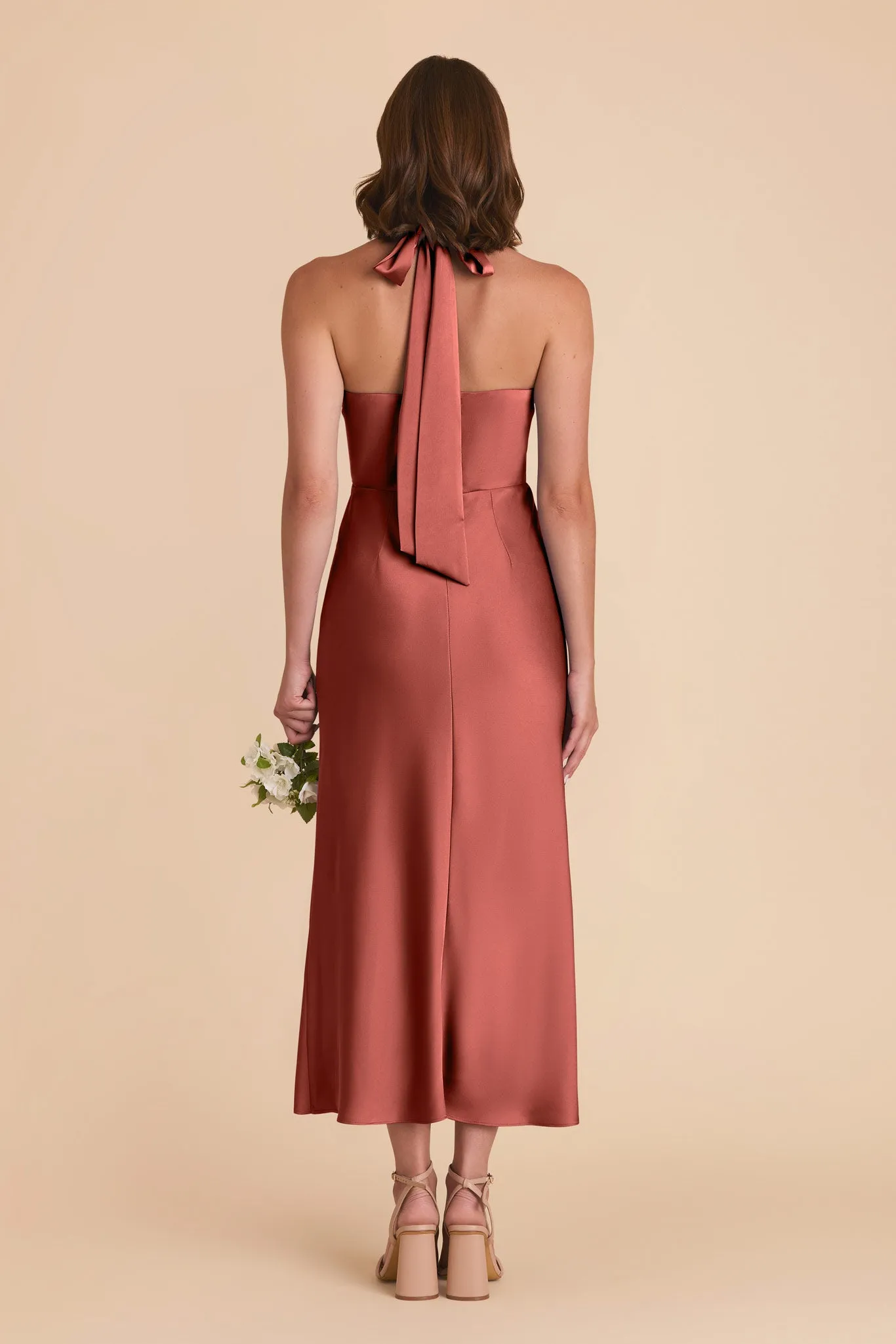 Monique Matte Satin Dress - Spice sold by Birdy Grey product image thumbnail 5