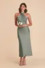 Monique Matte Satin Dress - Sea Glass sold by Birdy Grey