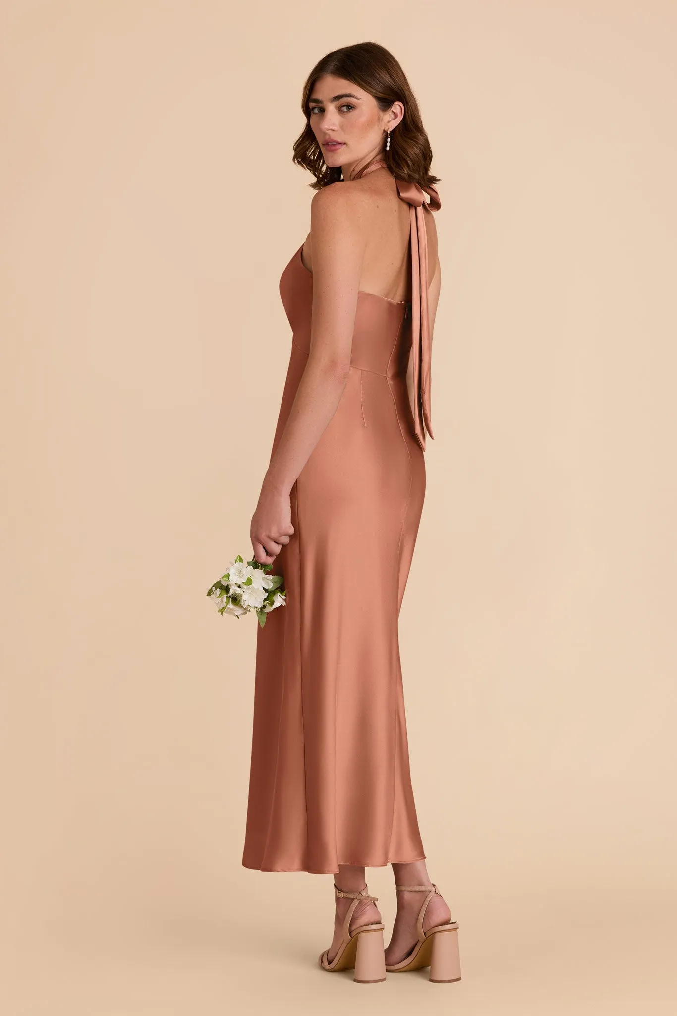 Monique Matte Satin Dress - Desert Rose sold by Birdy Grey product image thumbnail 3
