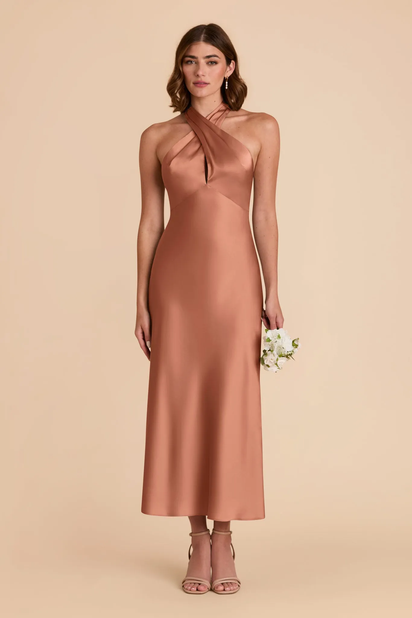 Monique Matte Satin Dress - Desert Rose sold by Birdy Grey product image thumbnail 4