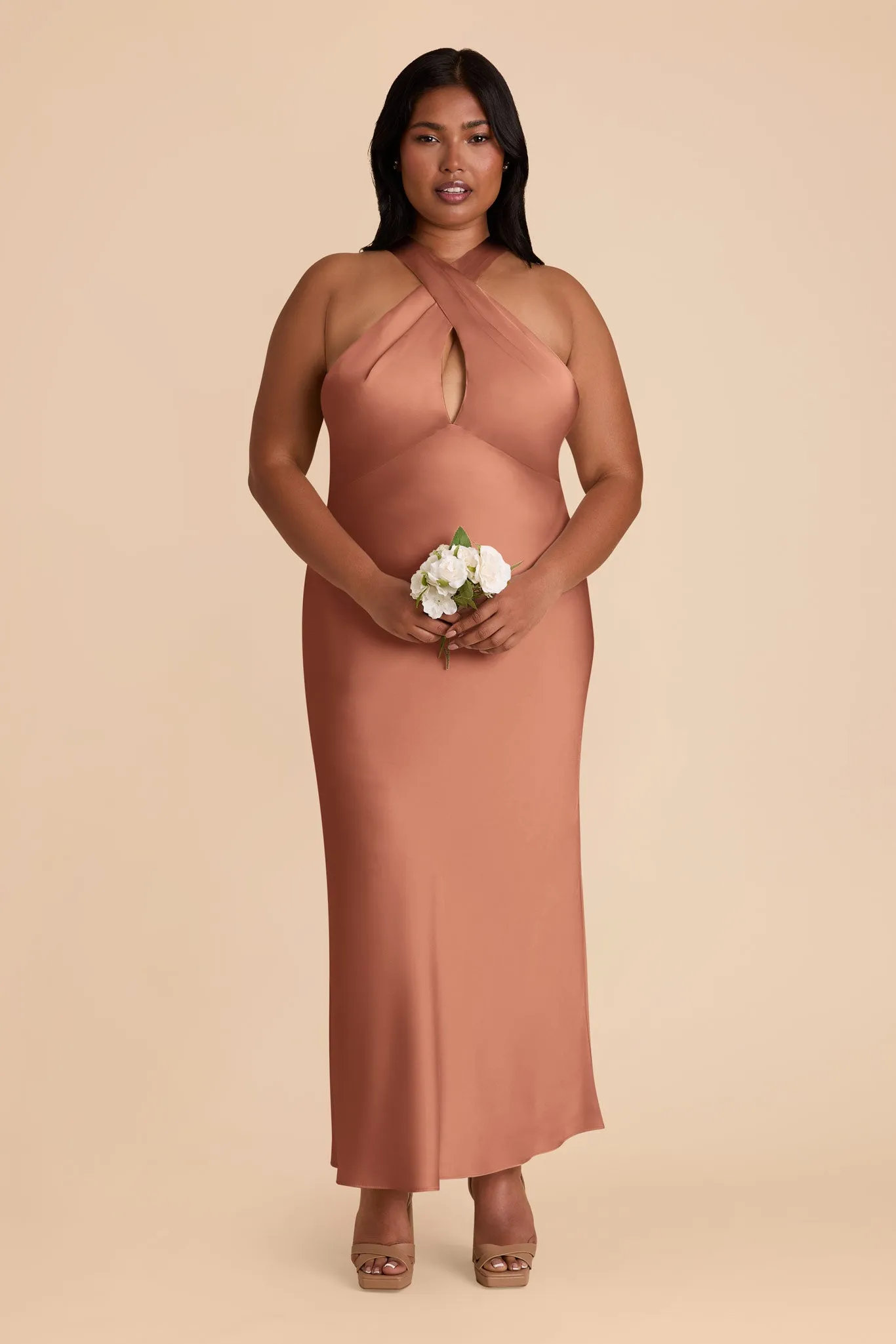 Monique Matte Satin Dress - Desert Rose sold by Birdy Grey product image thumbnail 2