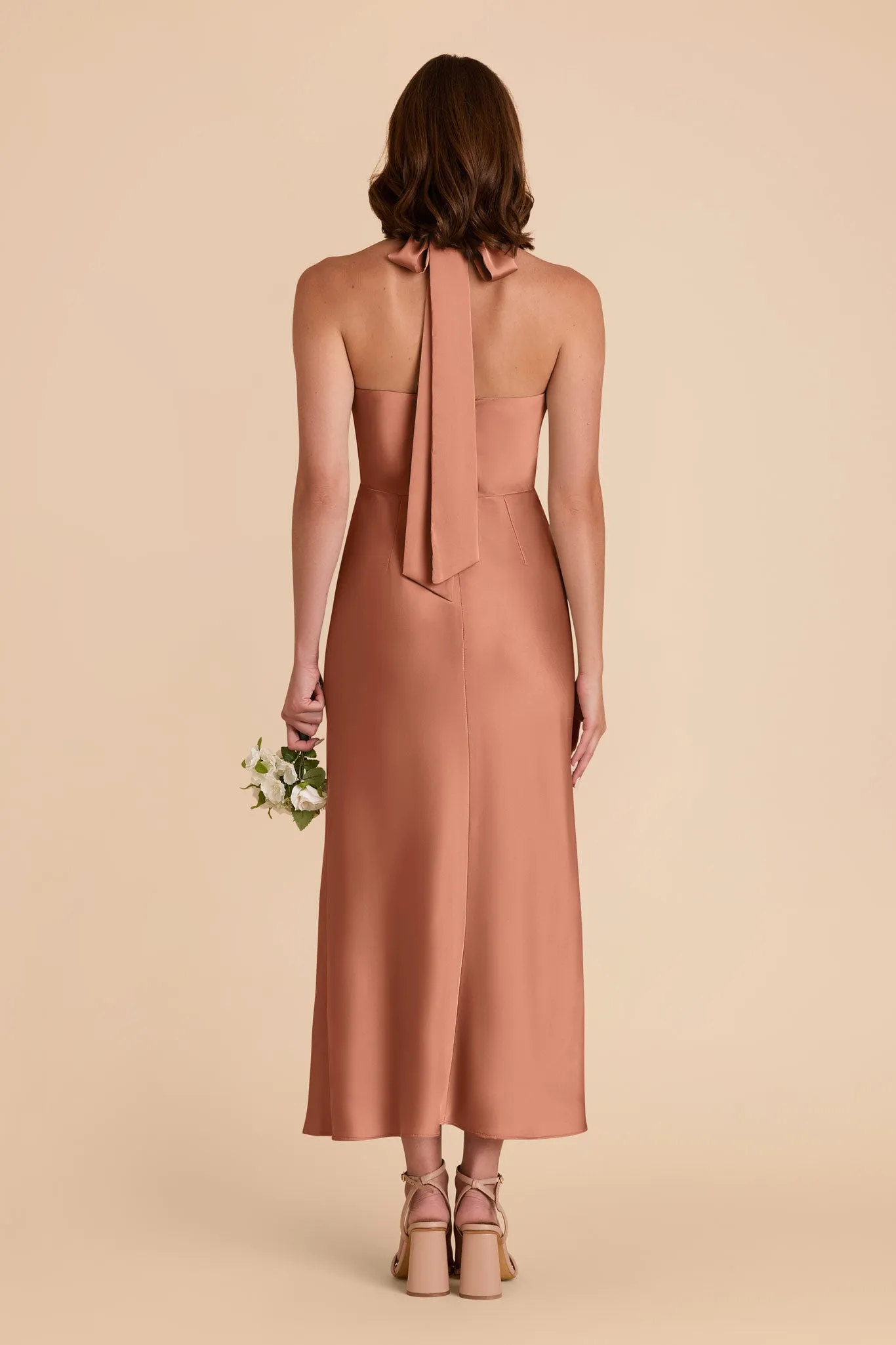 Monique Matte Satin Dress - Desert Rose sold by Birdy Grey product image thumbnail 5