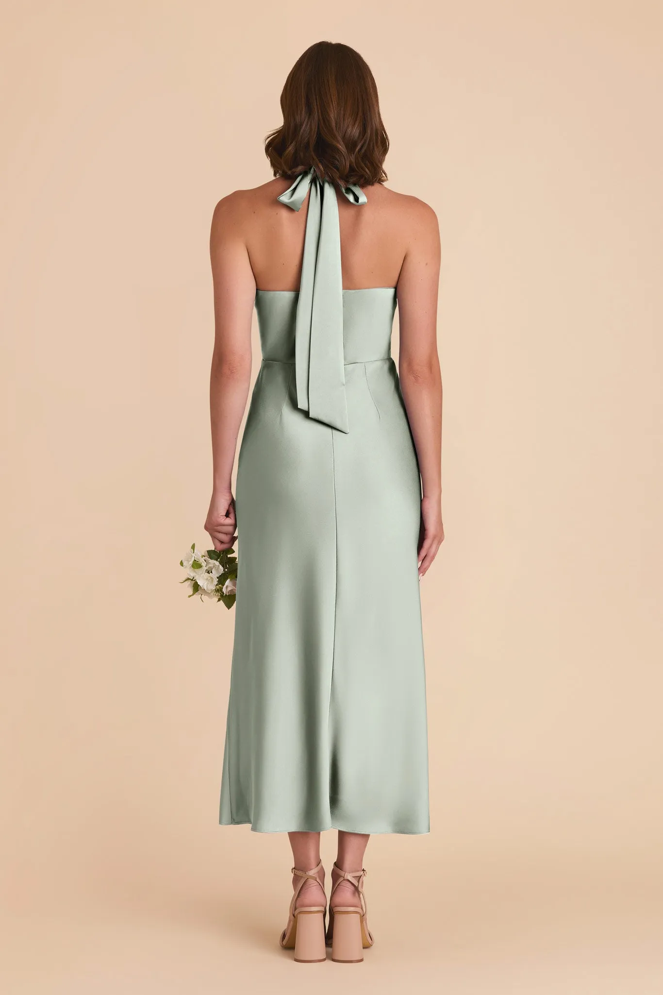 Monique Matte Satin Dress - Sage sold by Birdy Grey product image thumbnail 5