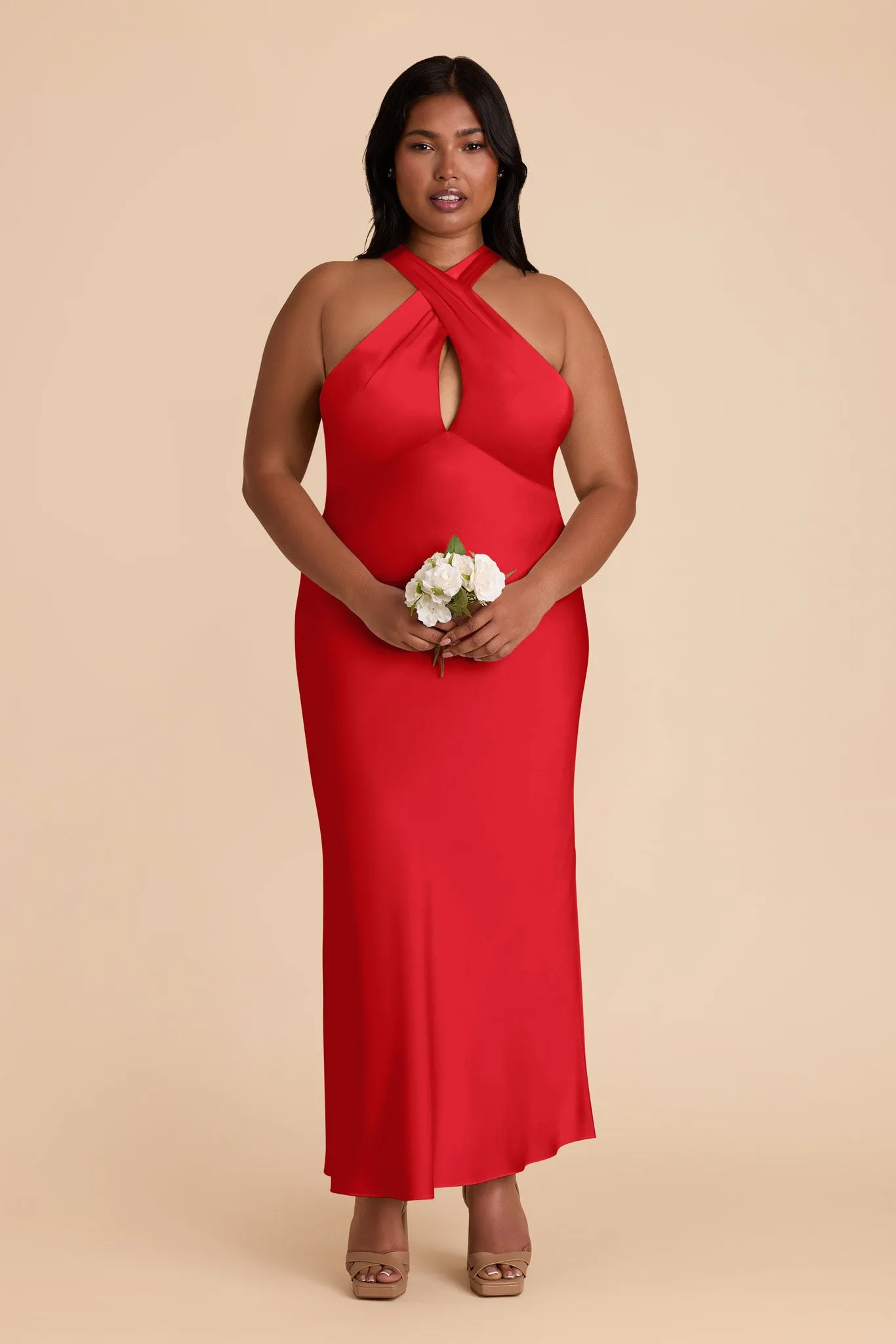 Monique Matte Satin Dress - Ruby Red sold by Birdy Grey product image thumbnail 2