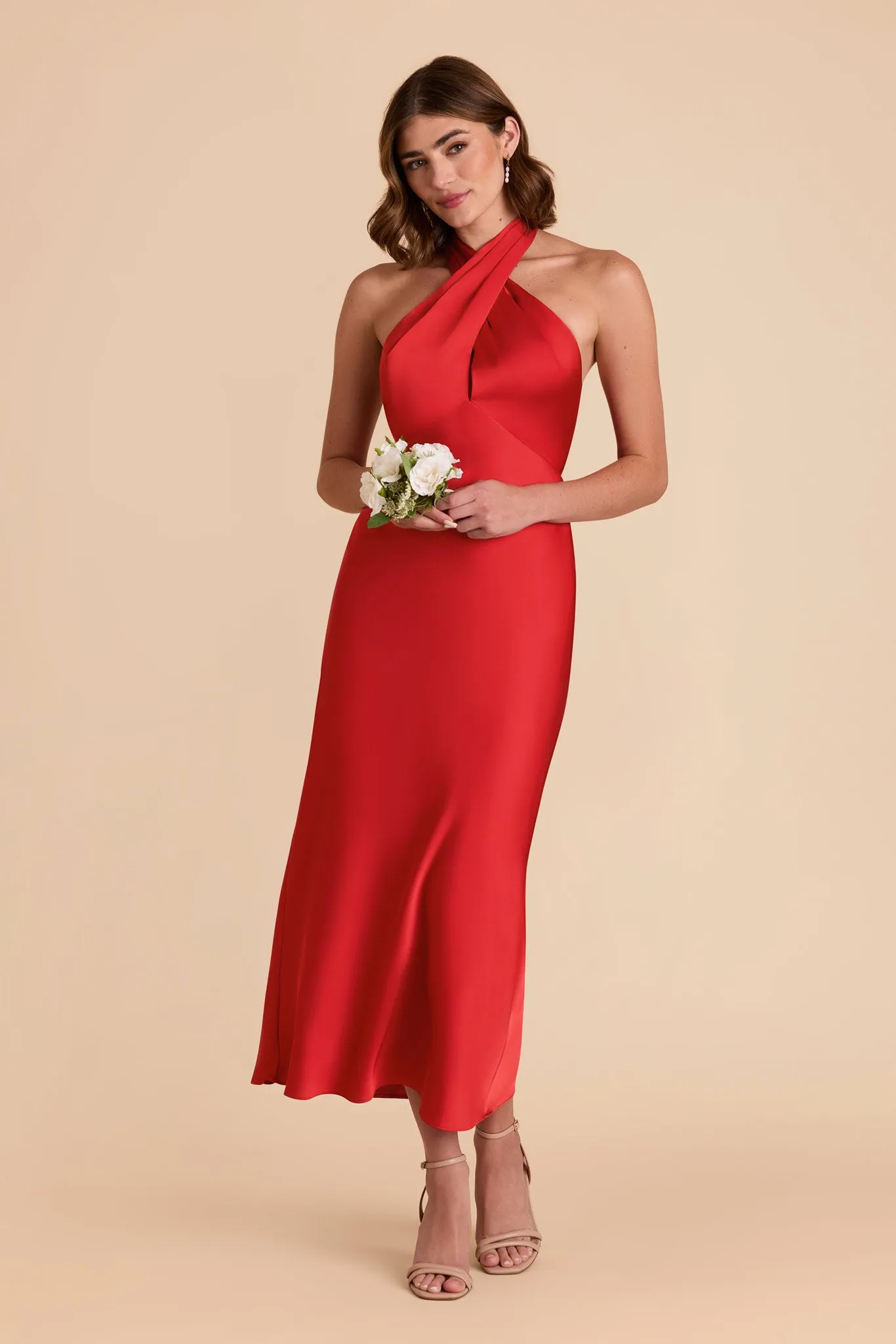 Monique Matte Satin Dress - Ruby Red sold by Birdy Grey product image thumbnail 3