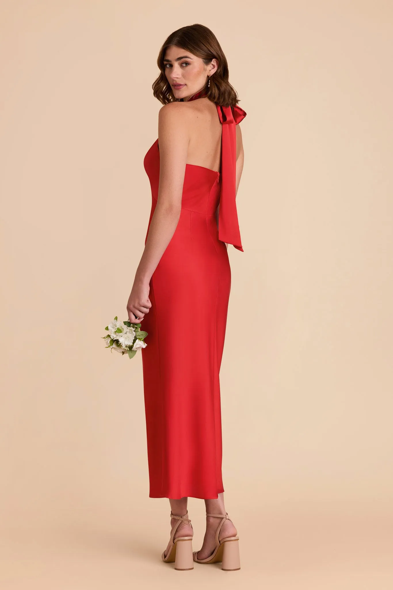 Monique Matte Satin Dress - Ruby Red sold by Birdy Grey product image thumbnail 4