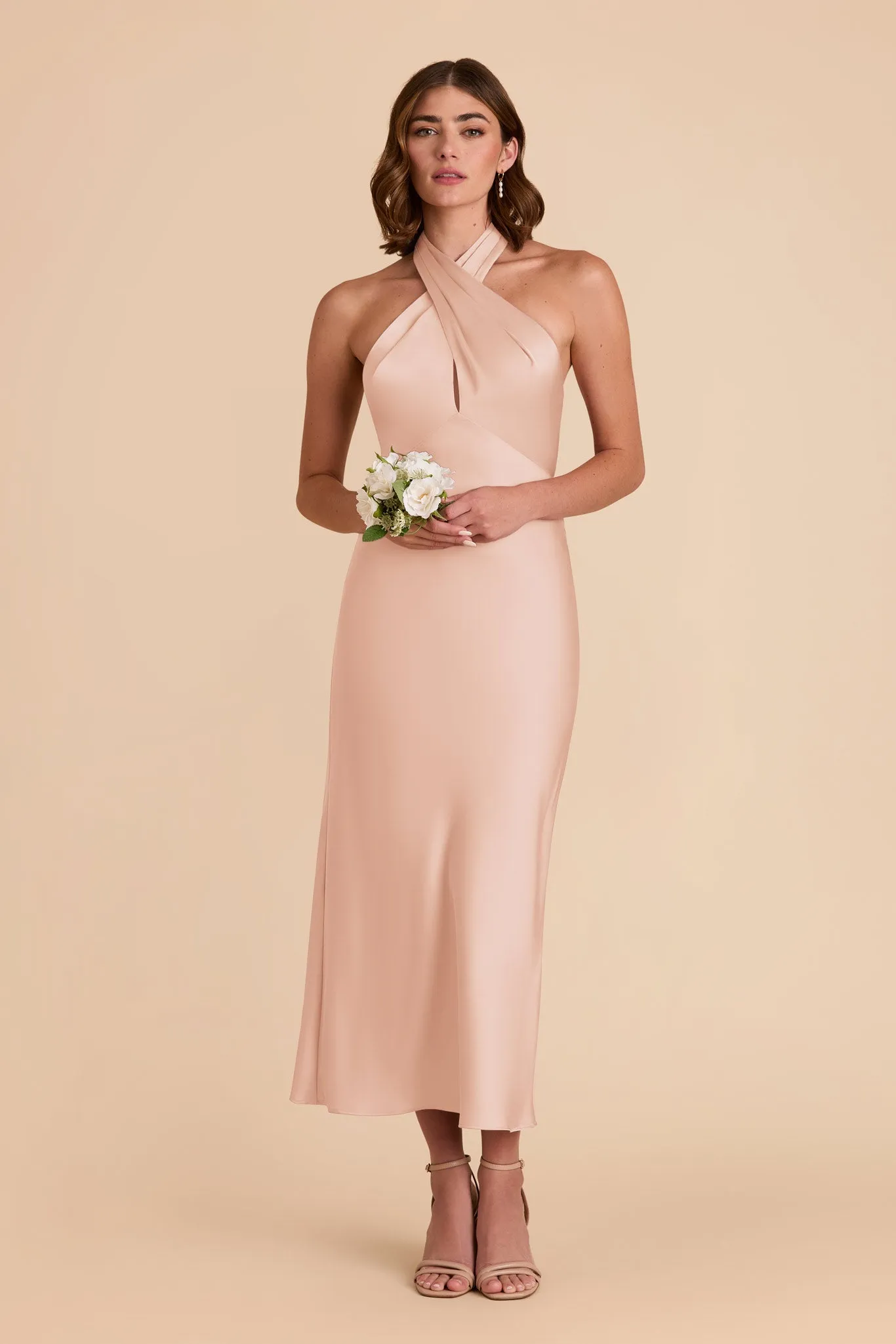 Monique Matte Satin Dress - Rose Gold sold by Birdy Grey product image thumbnail 3