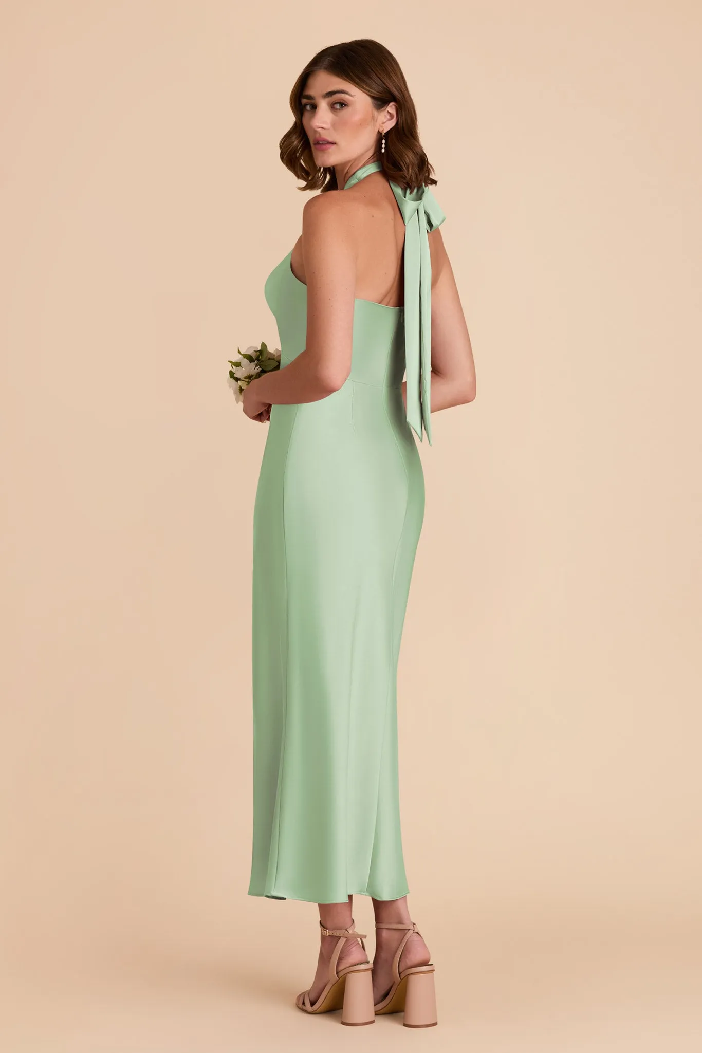 Monique Matte Satin Dress - Pistachio sold by Birdy Grey product image thumbnail 5