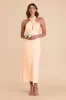 Monique Matte Satin Dress - Peach Cream sold by Birdy Grey