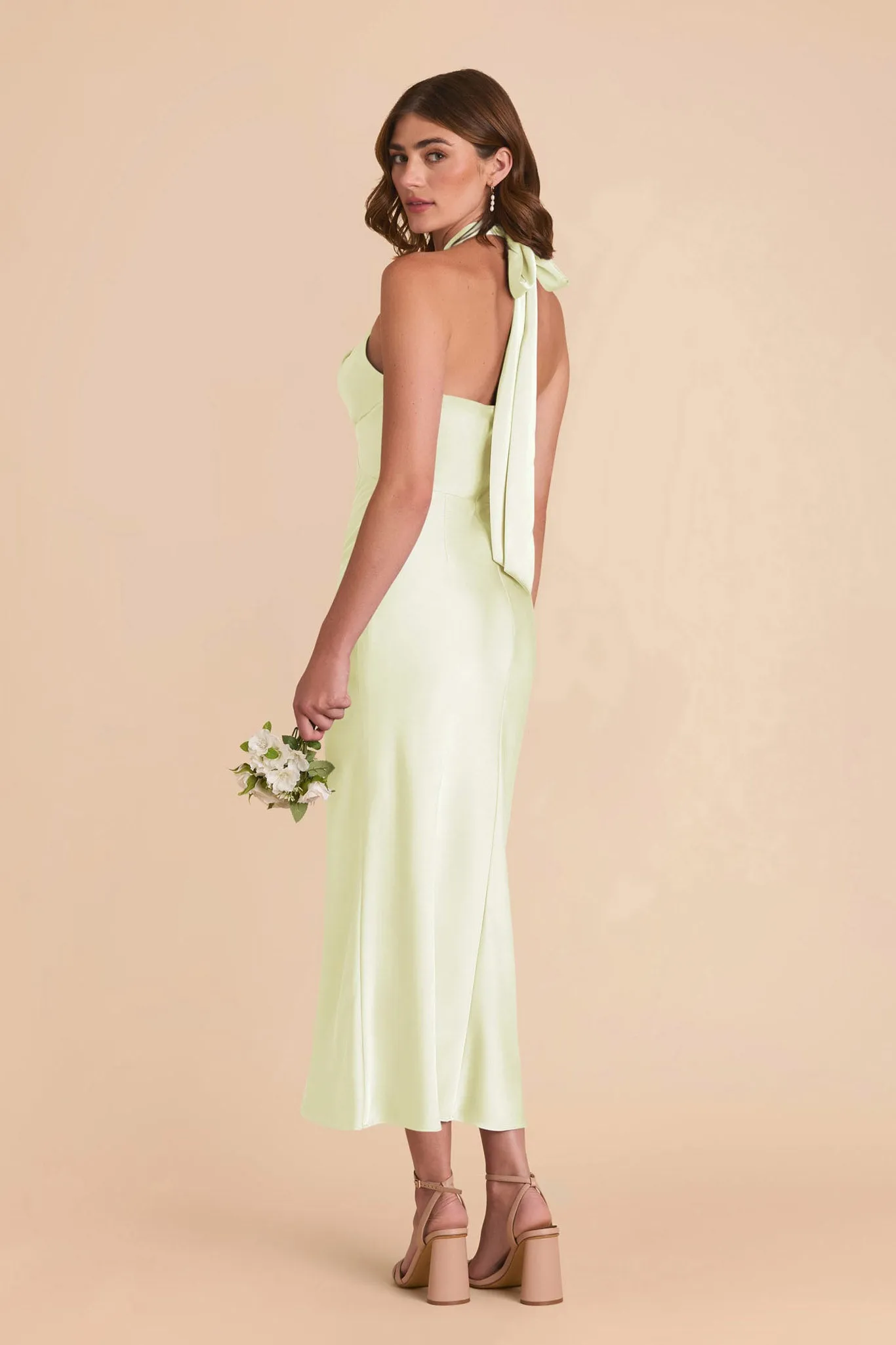 Monique Matte Satin Dress - Pale Pistachio sold by Birdy Grey product image thumbnail 4