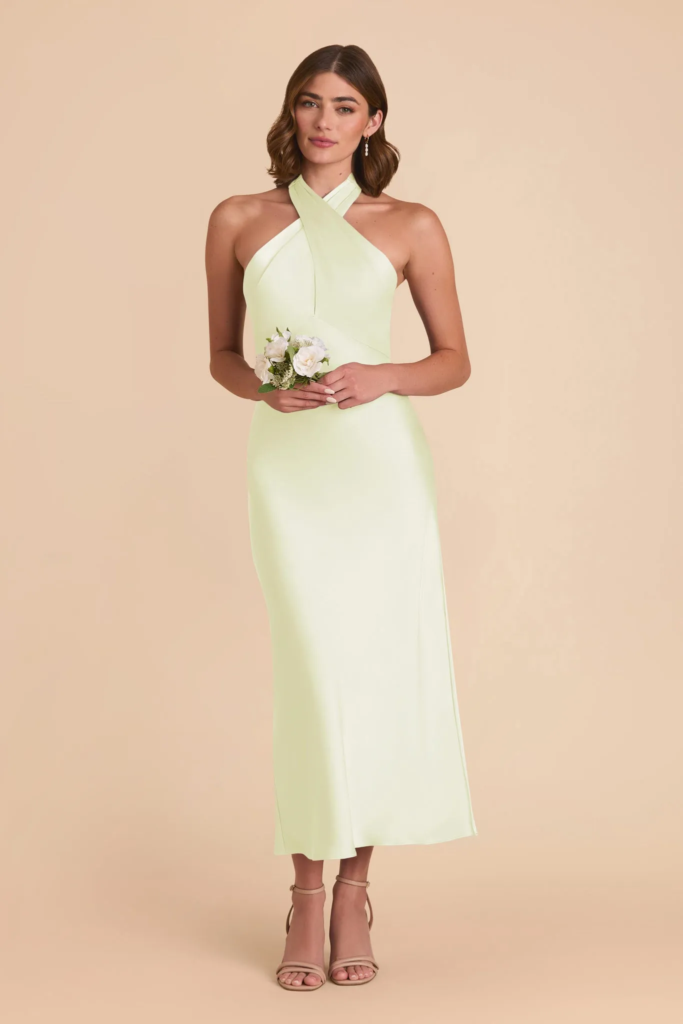 Monique Matte Satin Dress - Pale Pistachio sold by Birdy Grey product image thumbnail 3