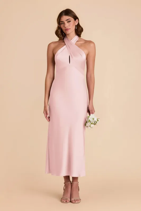 Monique Matte Satin Dress - Pale Blush sold by Birdy Grey