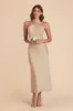 Monique Matte Satin Dress - Neutral Champagne sold by Birdy Grey