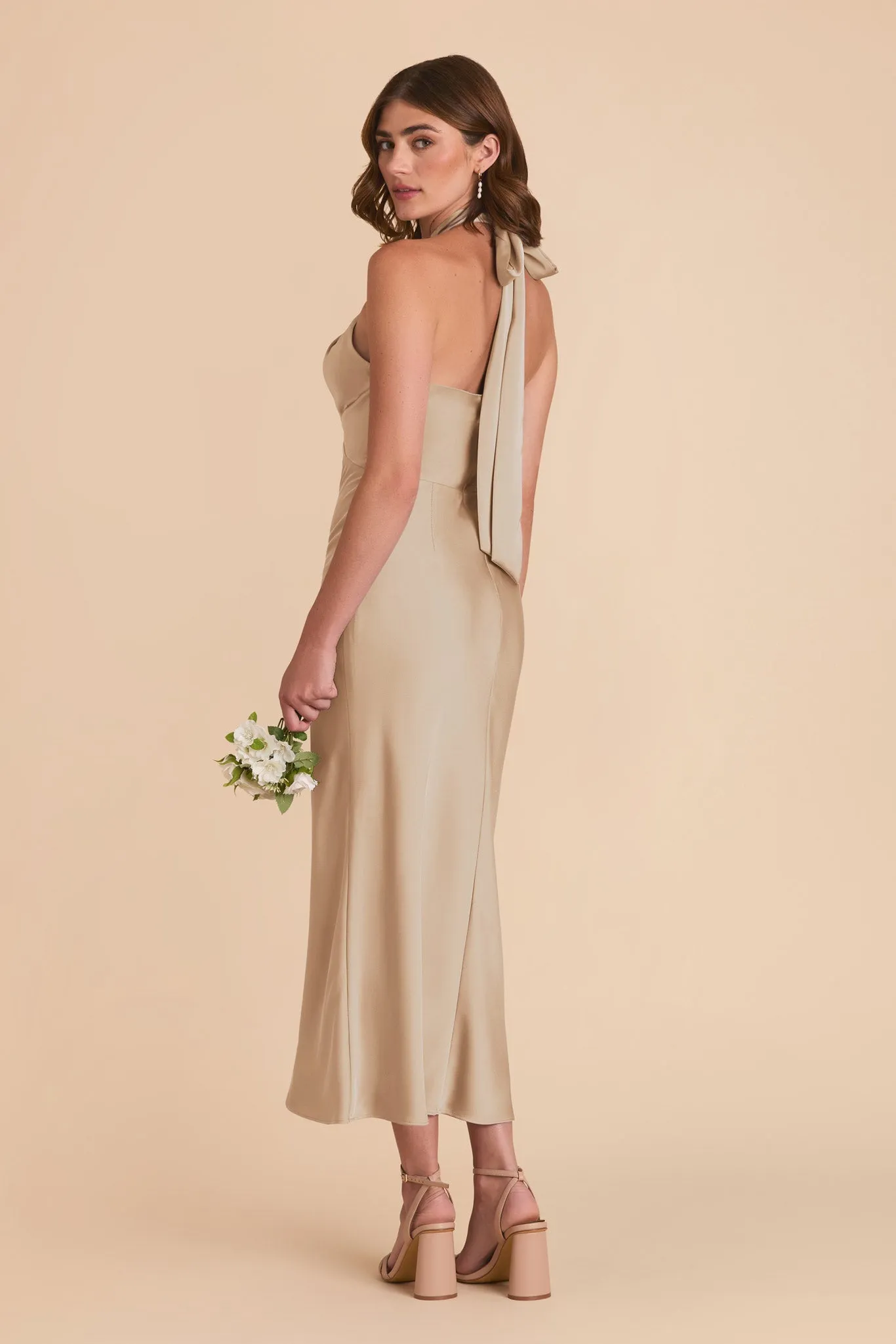 Monique Matte Satin Dress - Neutral Champagne sold by Birdy Grey product image thumbnail 4