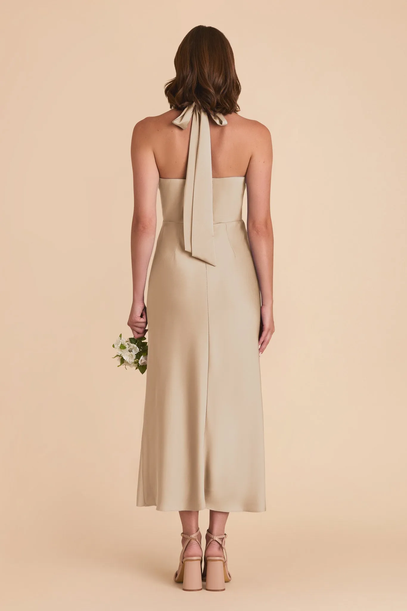 Monique Matte Satin Dress - Neutral Champagne sold by Birdy Grey product image thumbnail 5