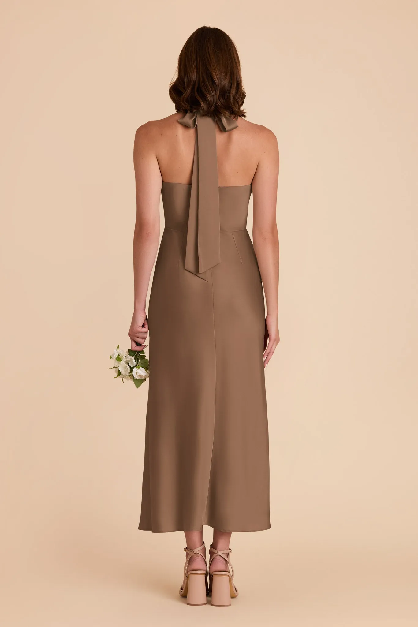 Monique Matte Satin Dress - Mocha sold by Birdy Grey product image thumbnail 5