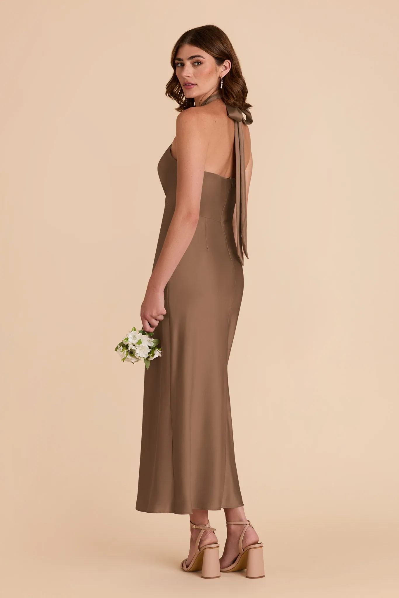 Monique Matte Satin Dress - Mocha sold by Birdy Grey product image thumbnail 4