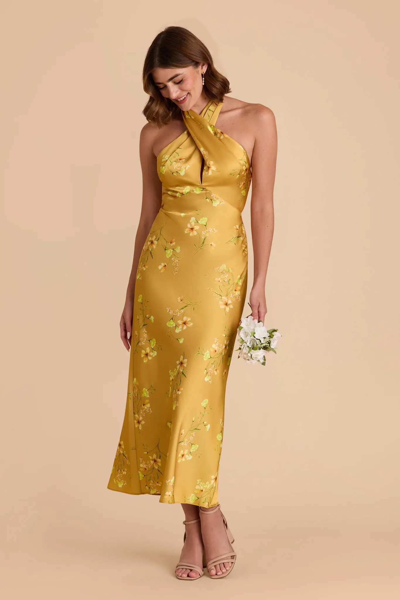 Monique Matte Satin Dress - Marigold Le Fleur sold by Birdy Grey product image thumbnail 2