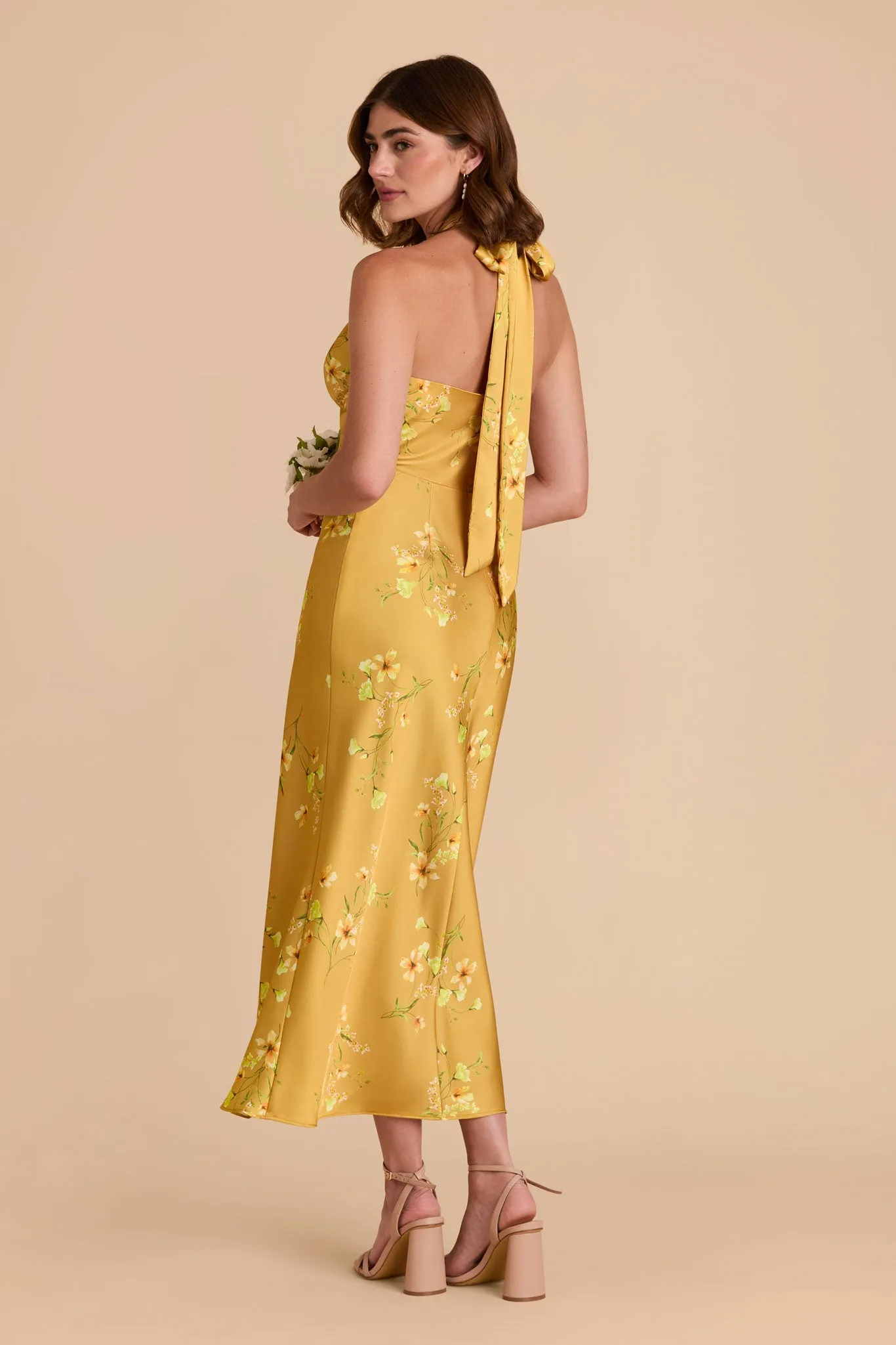 Monique Matte Satin Dress - Marigold Le Fleur sold by Birdy Grey product image thumbnail 4