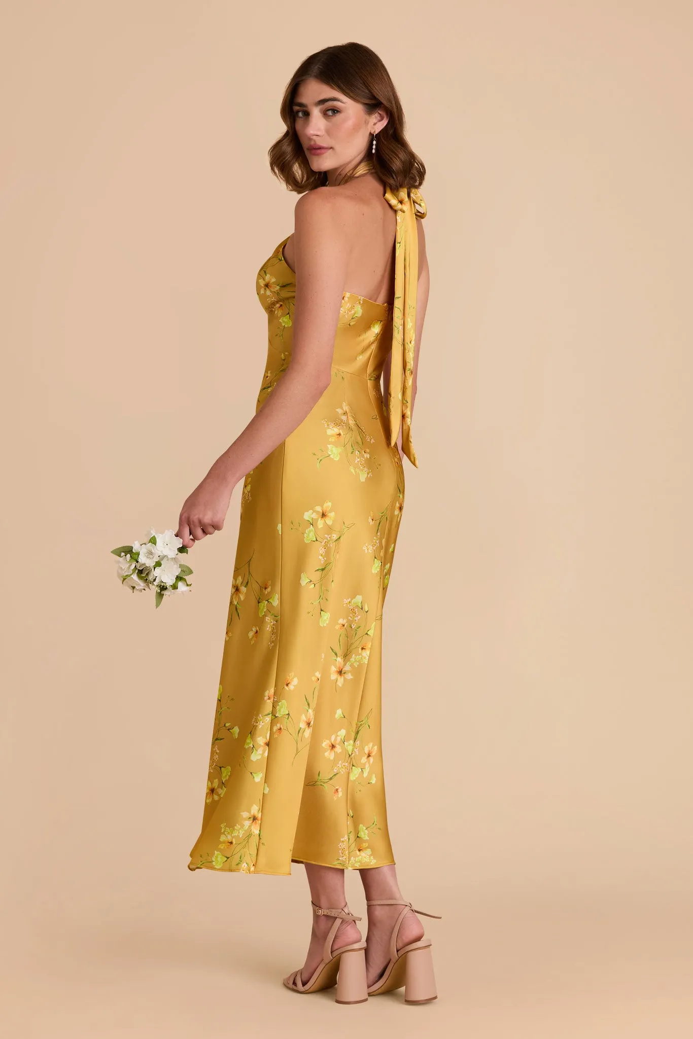 Monique Matte Satin Dress - Marigold Le Fleur sold by Birdy Grey product image thumbnail 3