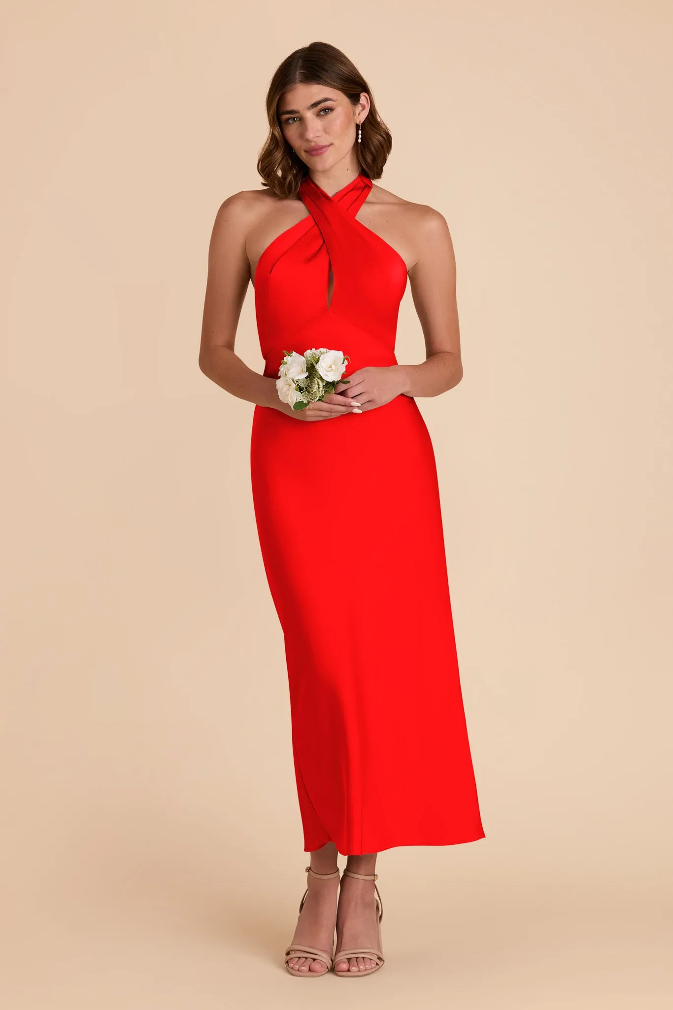 Monique Matte Satin Dress - Lipstick Red sold by Birdy Grey product image thumbnail 3