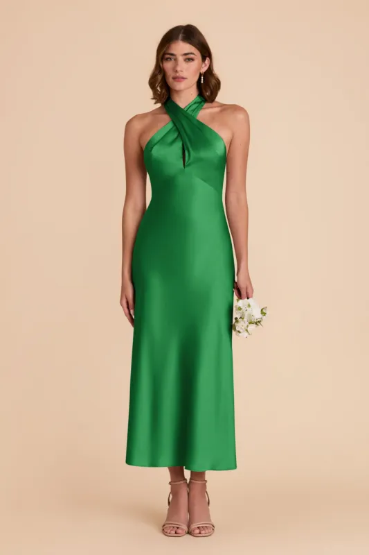 Monique Matte Satin Dress - Kelly Green sold by Birdy Grey