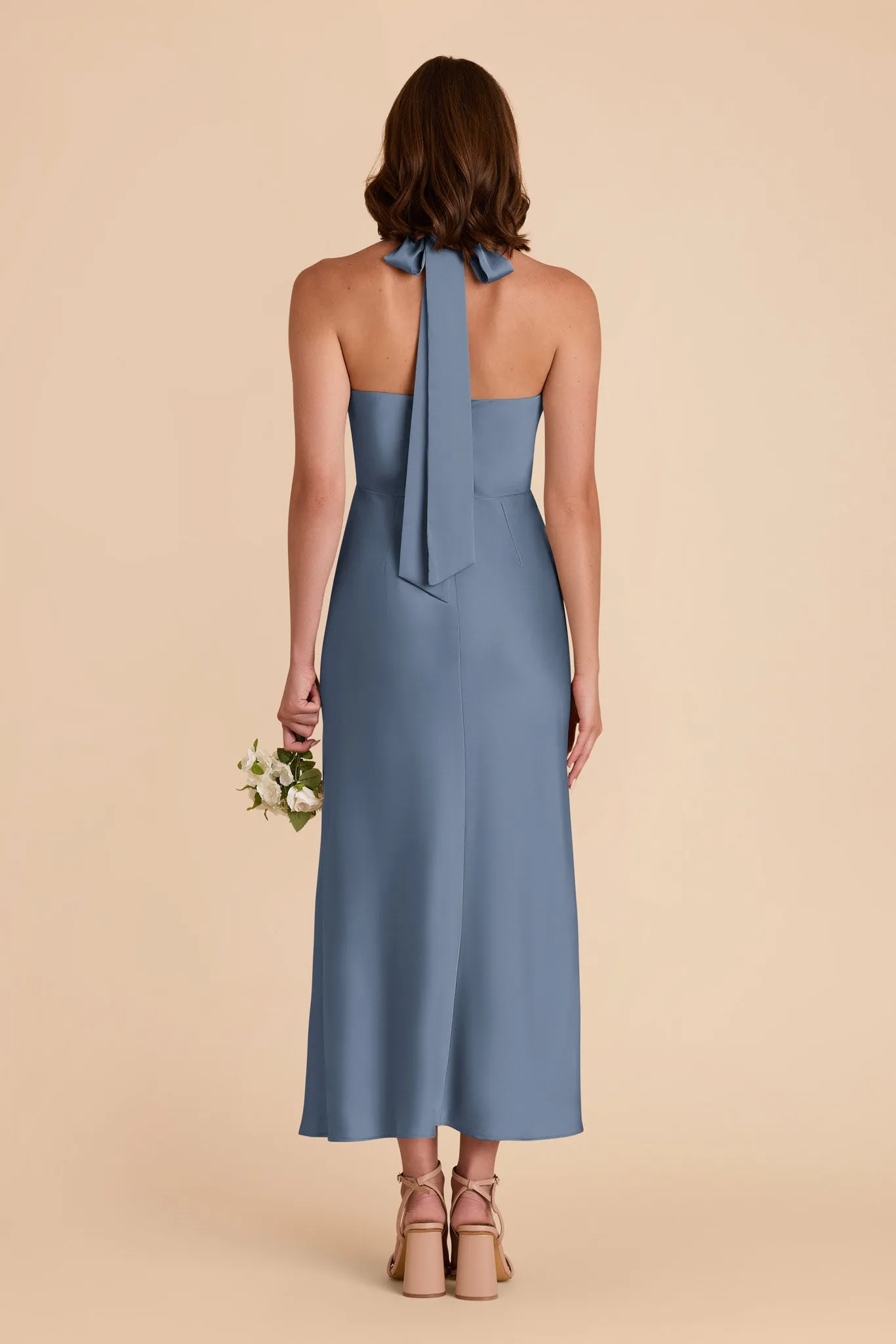 Monique Matte Satin Dress - French Blue sold by Birdy Grey product image thumbnail 5