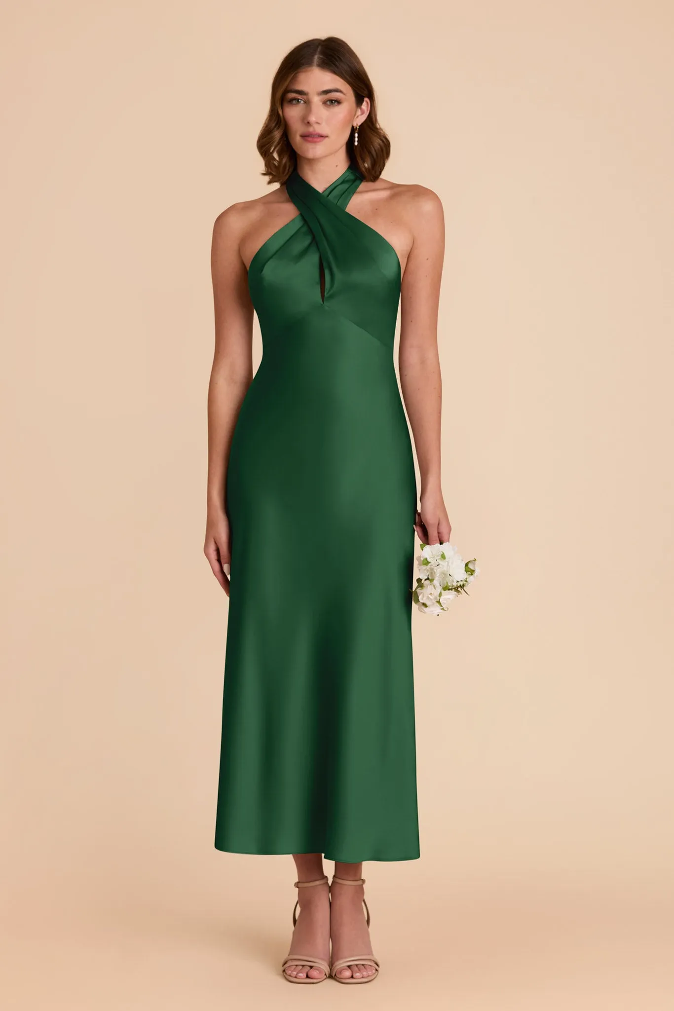 Monique Matte Satin Dress - Forest Green sold by Birdy Grey product image thumbnail 3