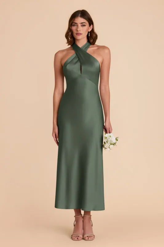 Monique Matte Satin Dress - Eucalyptus sold by Birdy Grey