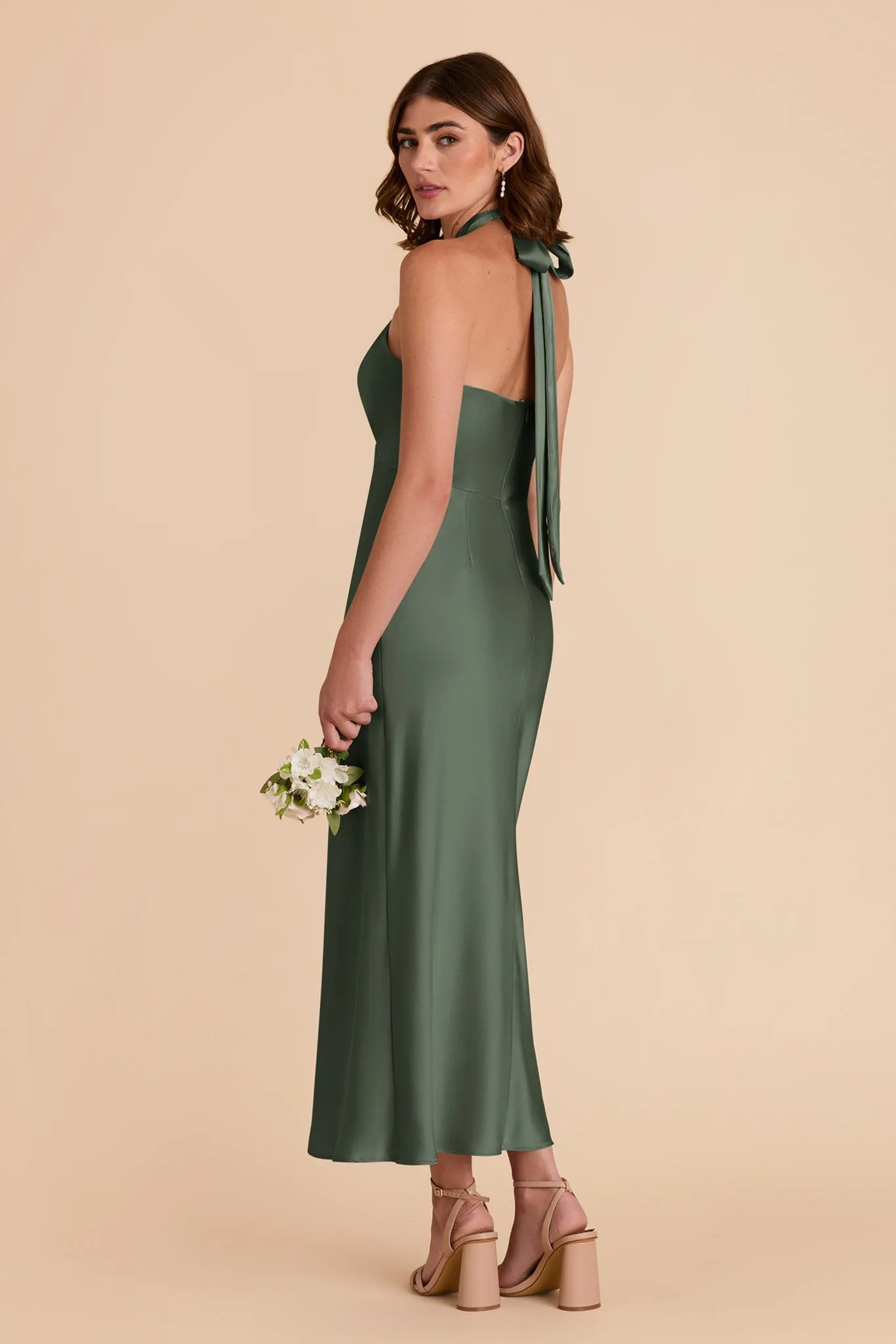 Monique Matte Satin Dress - Eucalyptus sold by Birdy Grey product image thumbnail 4