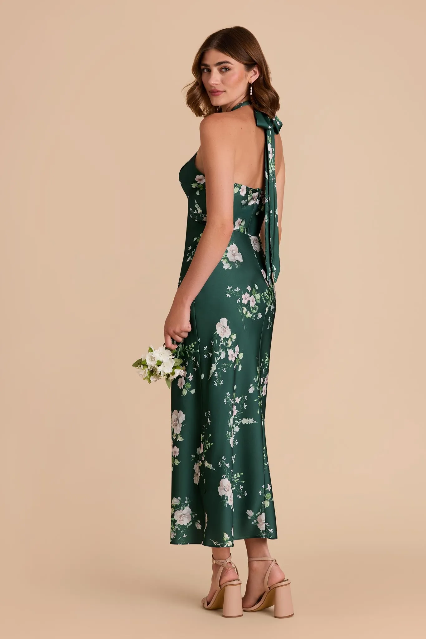 Monique Matte Satin Dress - Emerald Garden Party sold by Birdy Grey product image thumbnail 3