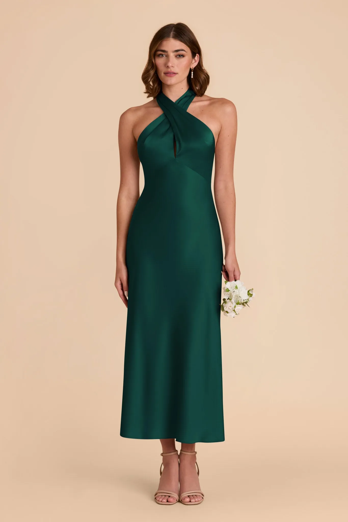 Monique Matte Satin Dress - Emerald sold by Birdy Grey product image thumbnail 3