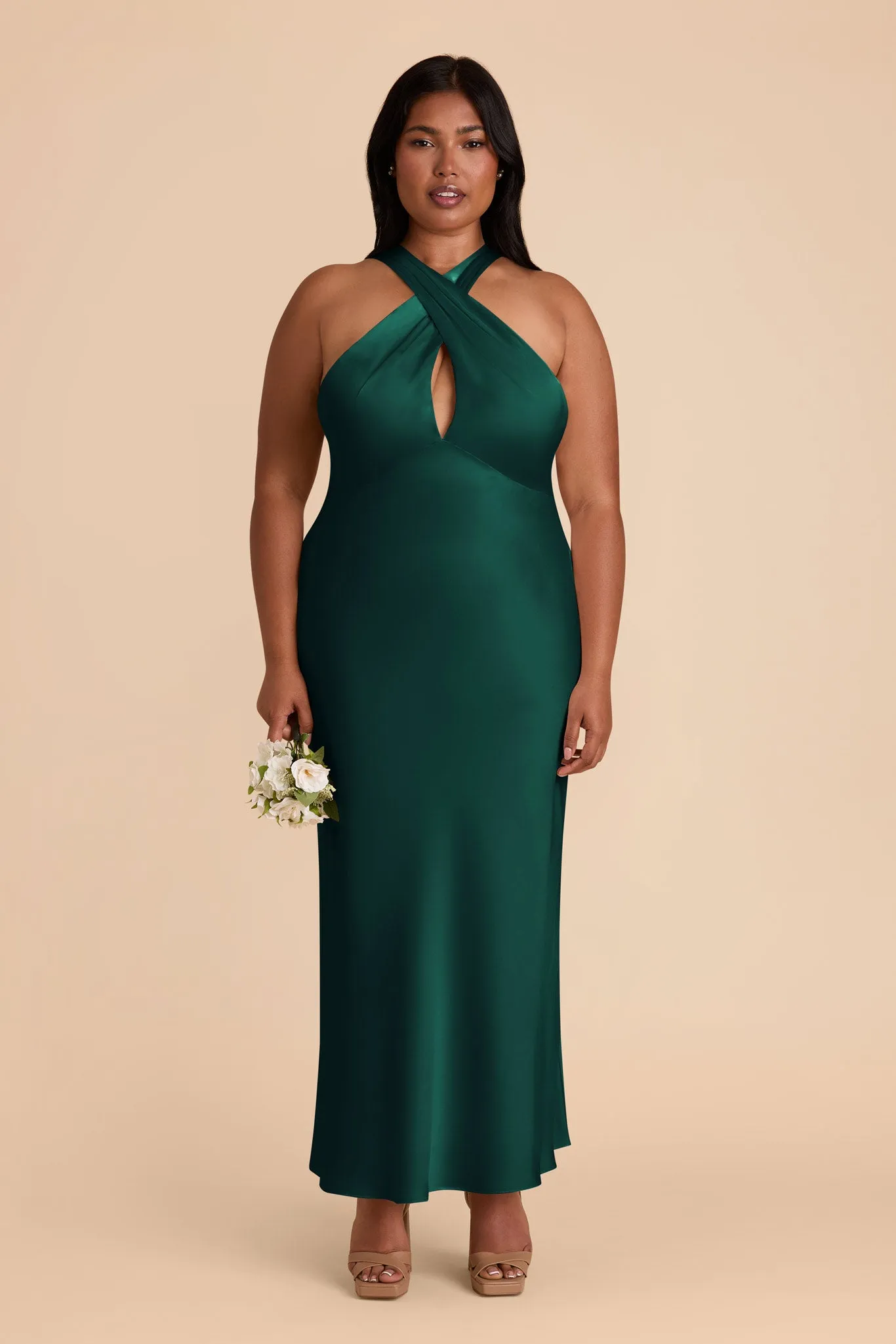 Monique Matte Satin Dress - Emerald sold by Birdy Grey product image thumbnail 2