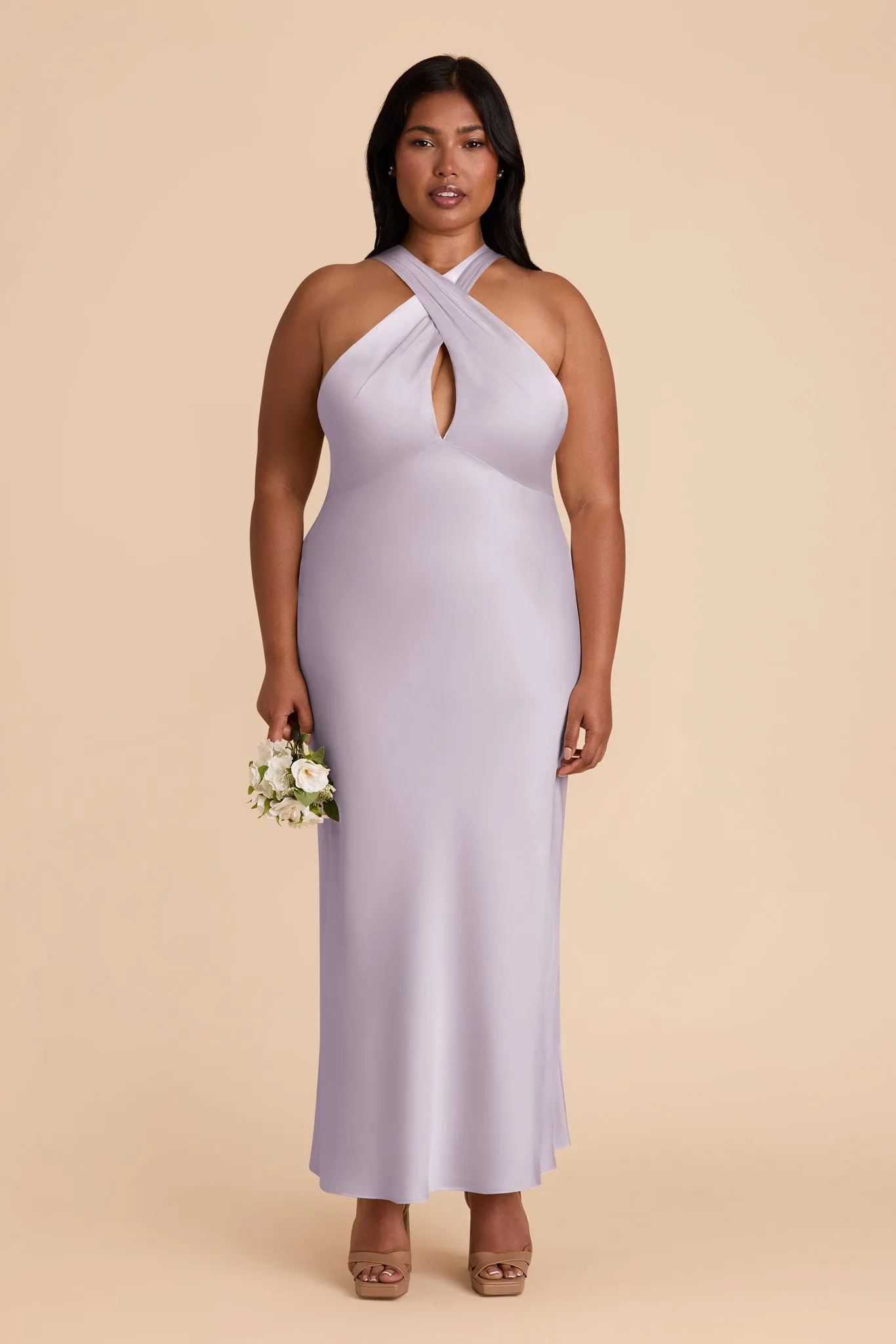 Monique Matte Satin Dress - Dusty Lilac sold by Birdy Grey product image thumbnail 2