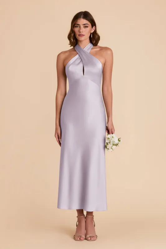 Monique Matte Satin Dress - Dusty Lilac sold by Birdy Grey