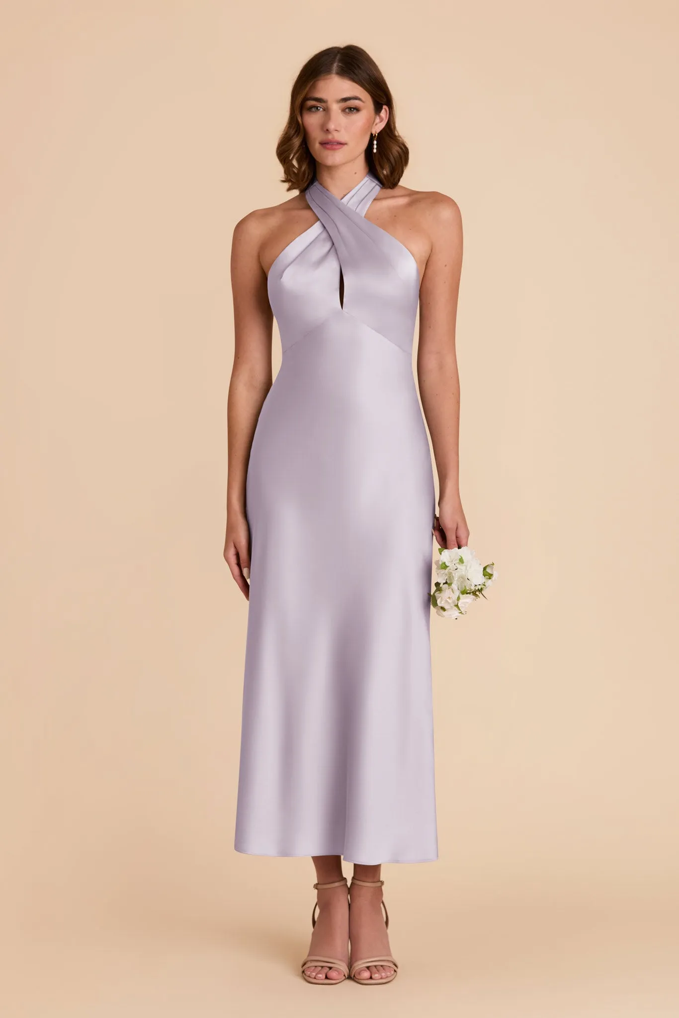 Monique Matte Satin Dress - Dusty Lilac sold by Birdy Grey