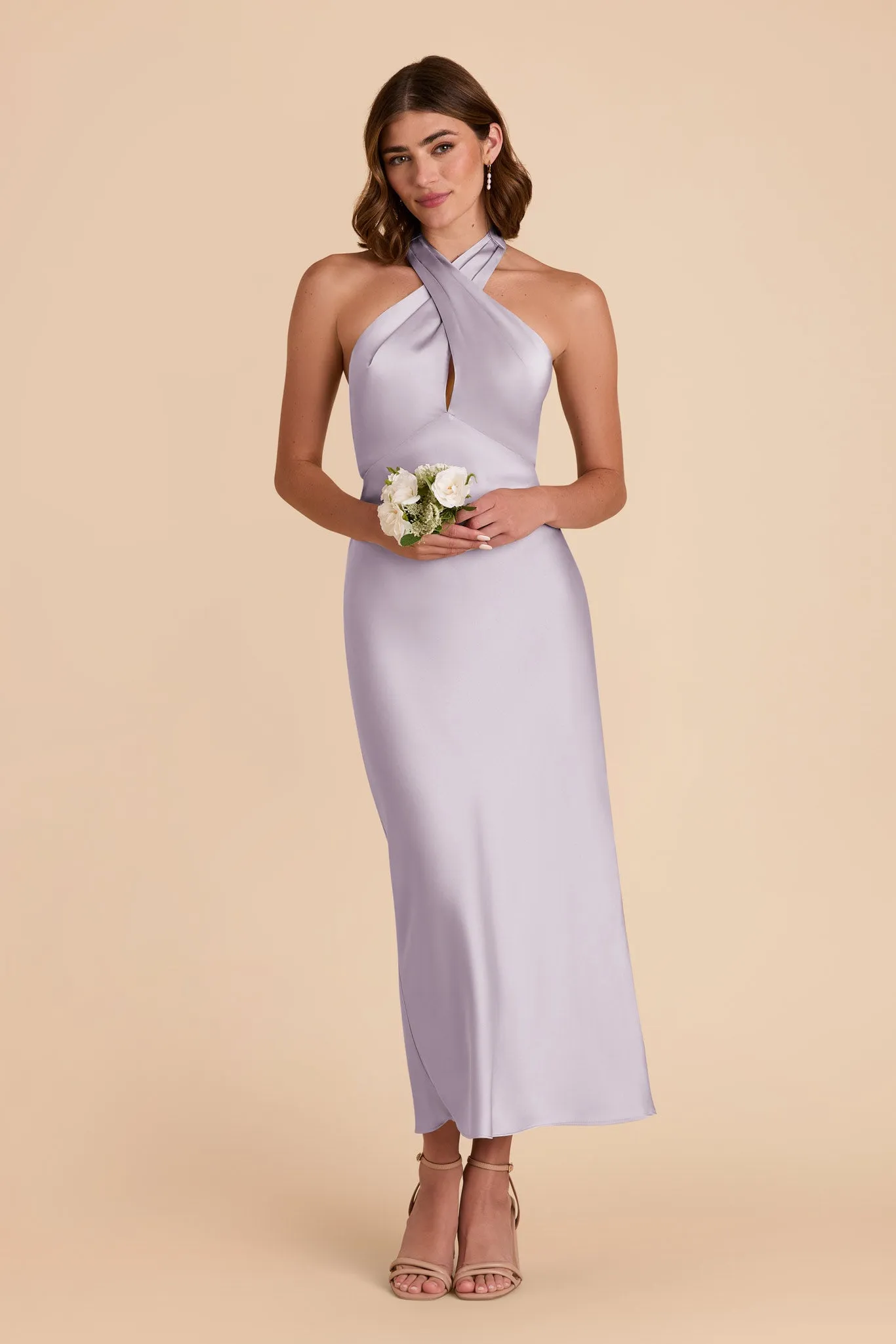 Monique Matte Satin Dress - Dusty Lilac sold by Birdy Grey product image thumbnail 3