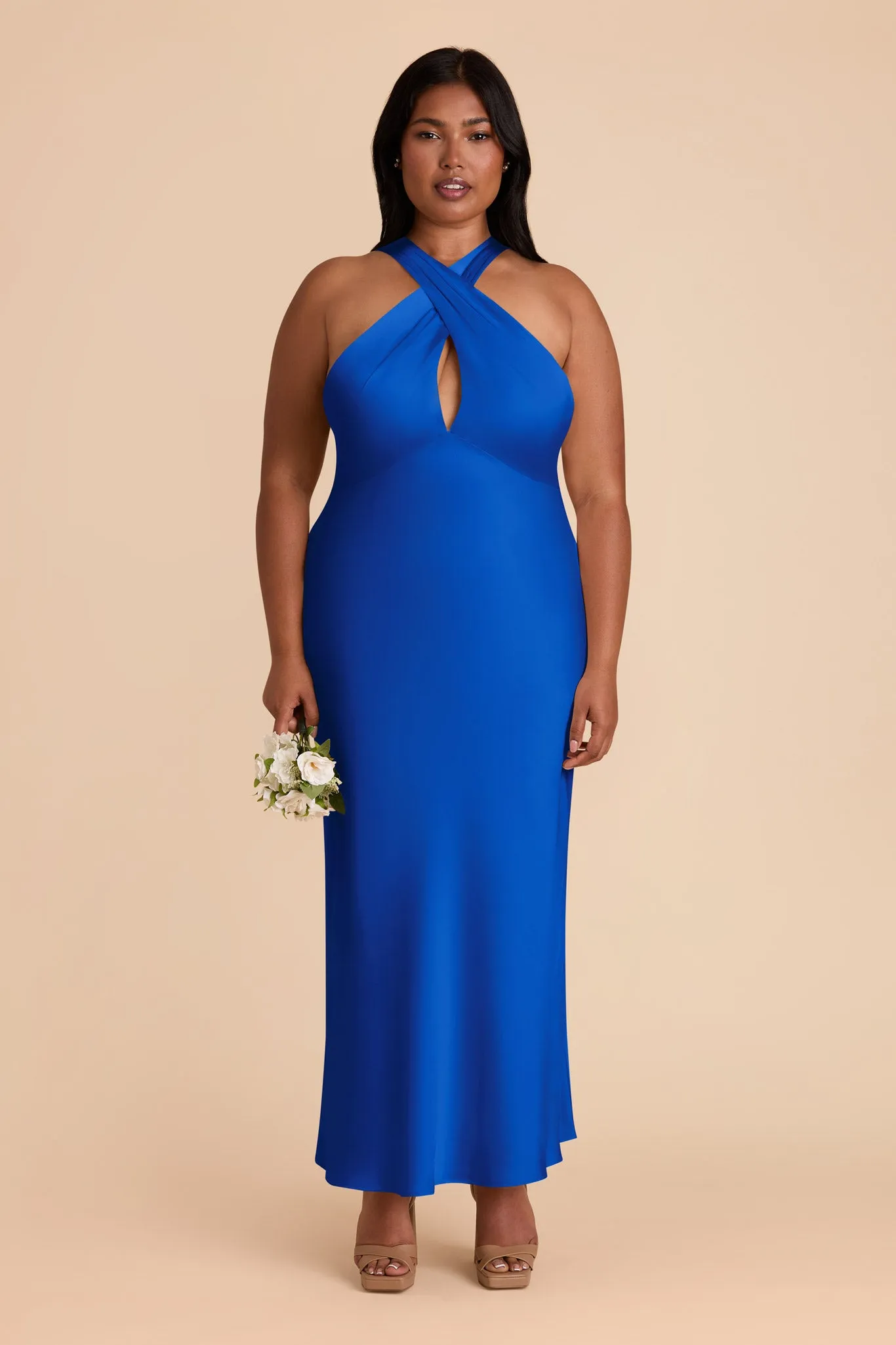 Monique Matte Satin Dress - Cobalt Blue sold by Birdy Grey product image thumbnail 2