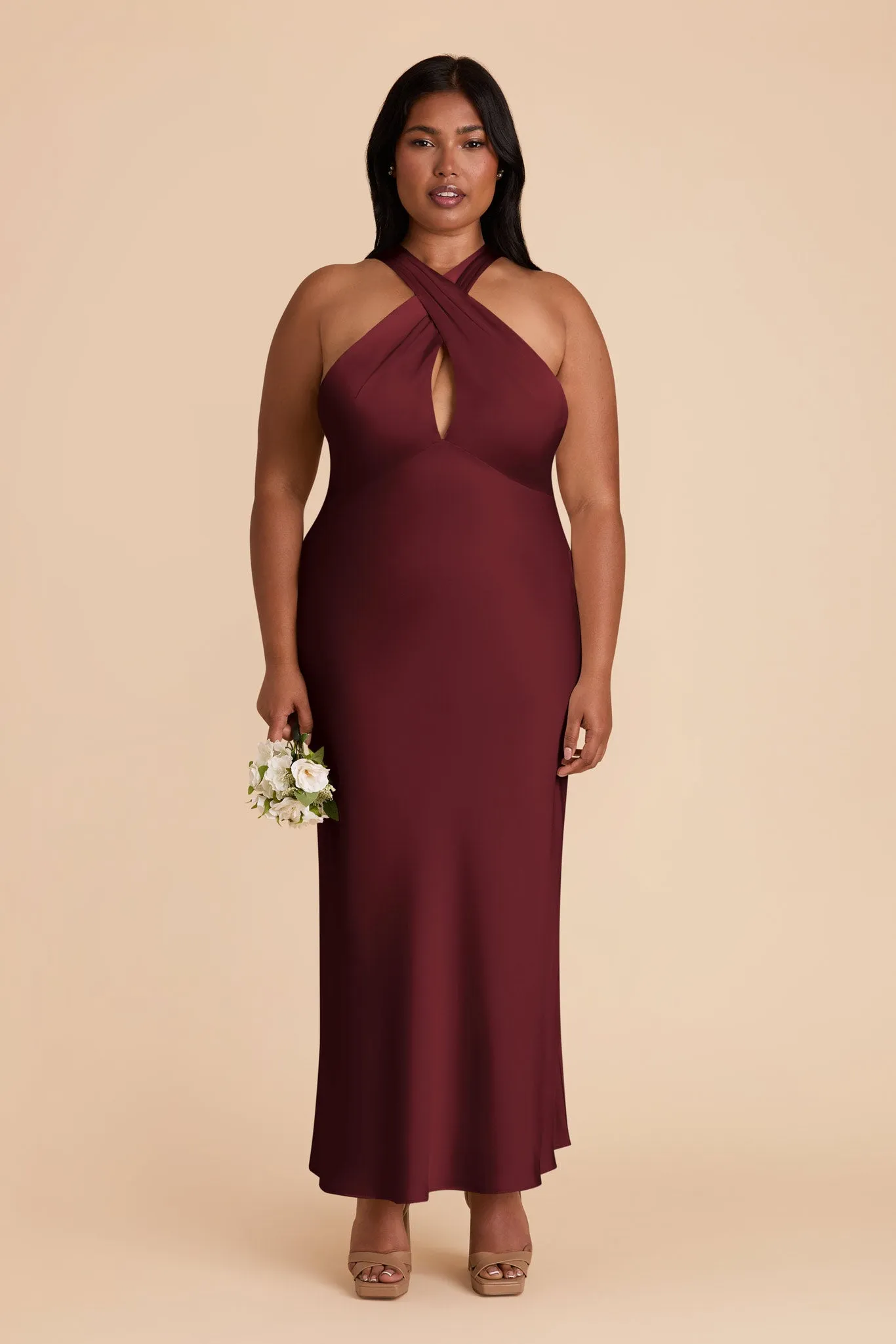 Monique Matte Satin Dress - Cabernet sold by Birdy Grey product image thumbnail 2