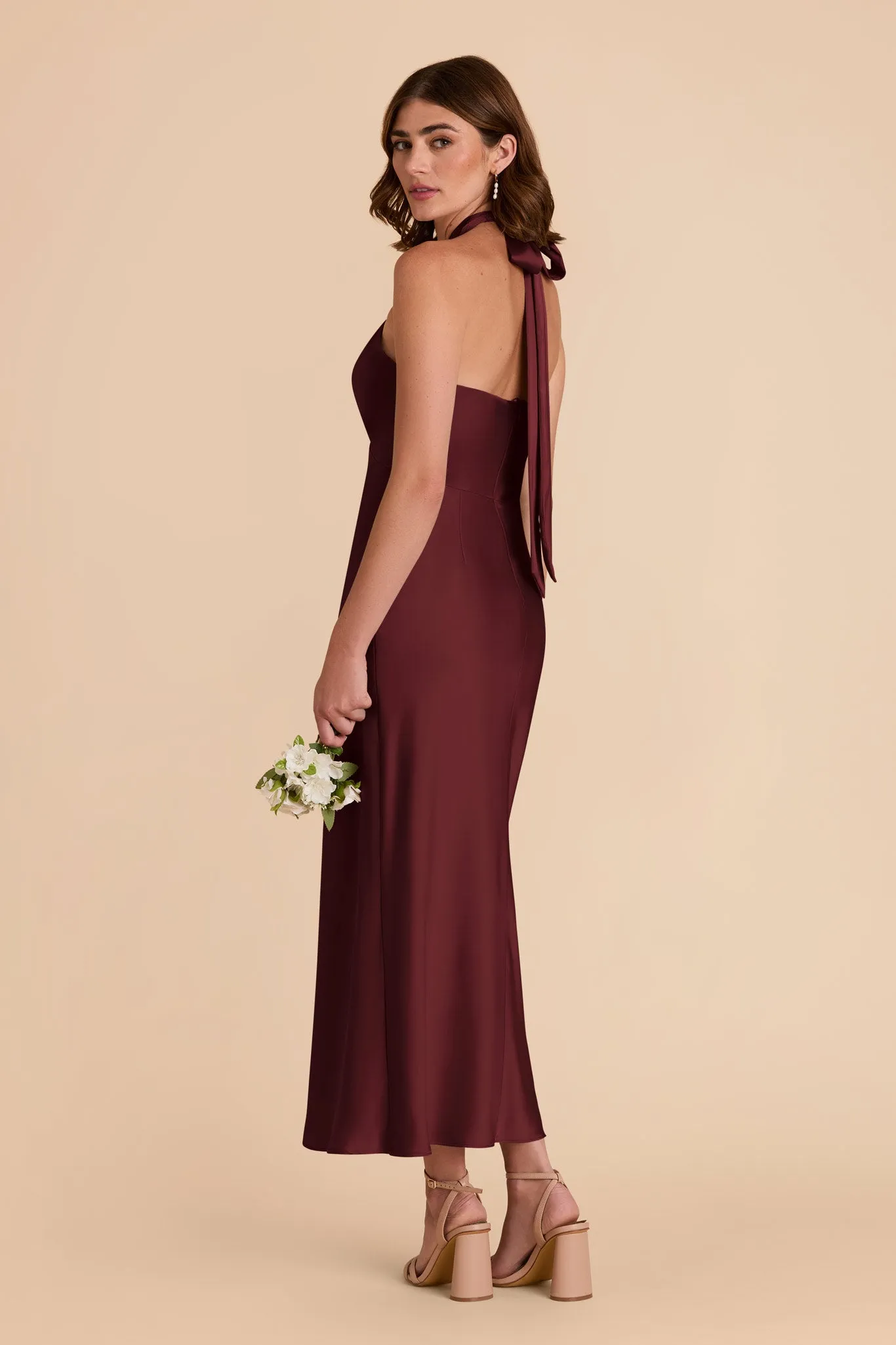 Monique Matte Satin Dress - Cabernet sold by Birdy Grey product image thumbnail 4