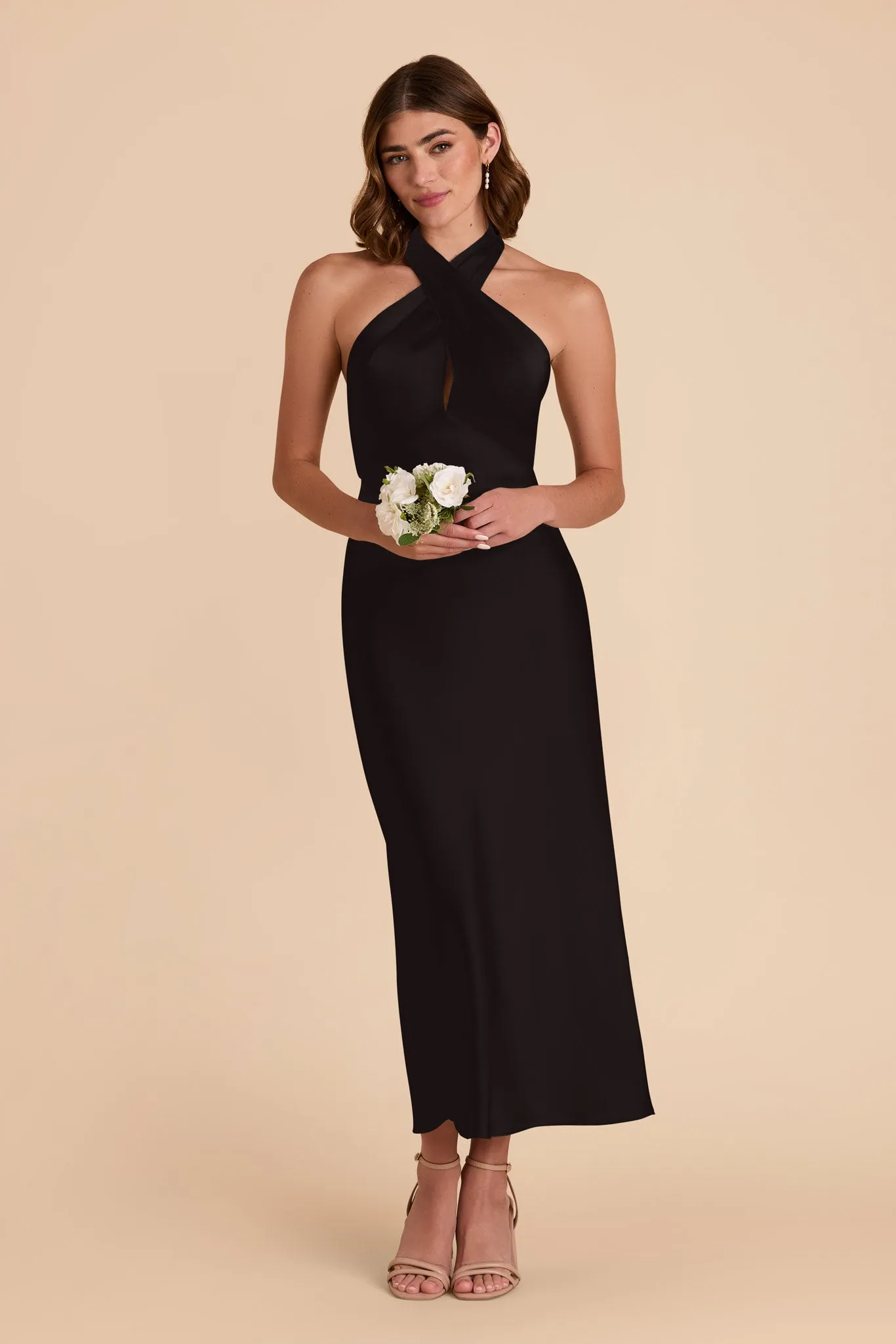 Monique Matte Satin Dress - Black sold by Birdy Grey product image thumbnail 3