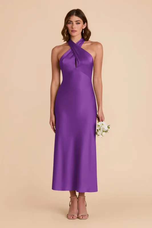 Monique Matte Satin Dress - Amethyst sold by Birdy Grey