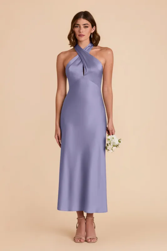 Monique Matte Satin Dress - Wisteria sold by Birdy Grey