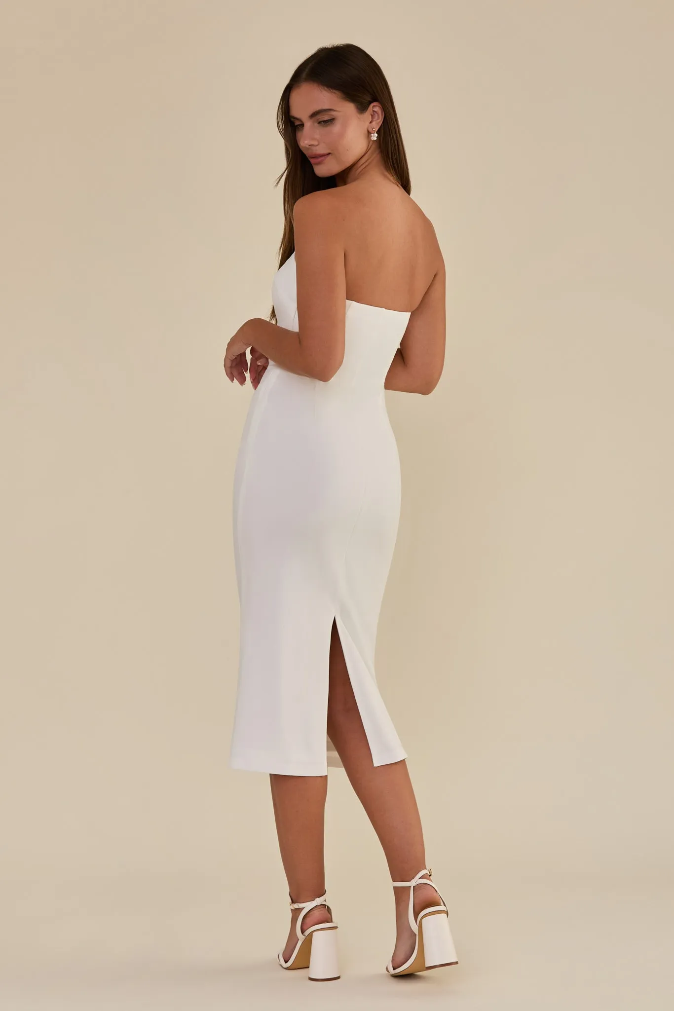 Clara Knit Moss Crepe Dress - White sold by Birdy Grey product image thumbnail 2