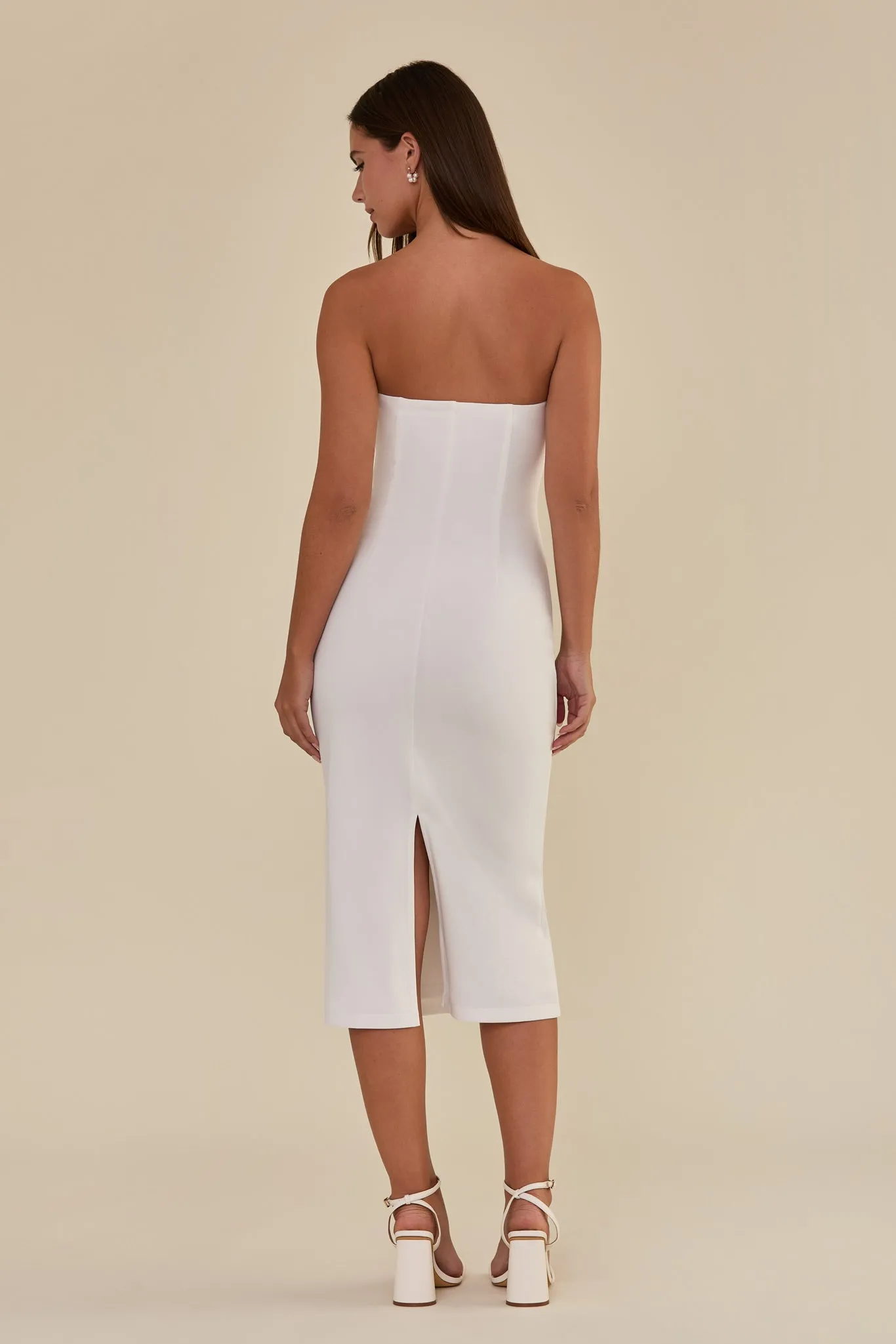 Clara Knit Moss Crepe Dress - White sold by Birdy Grey product image thumbnail 5