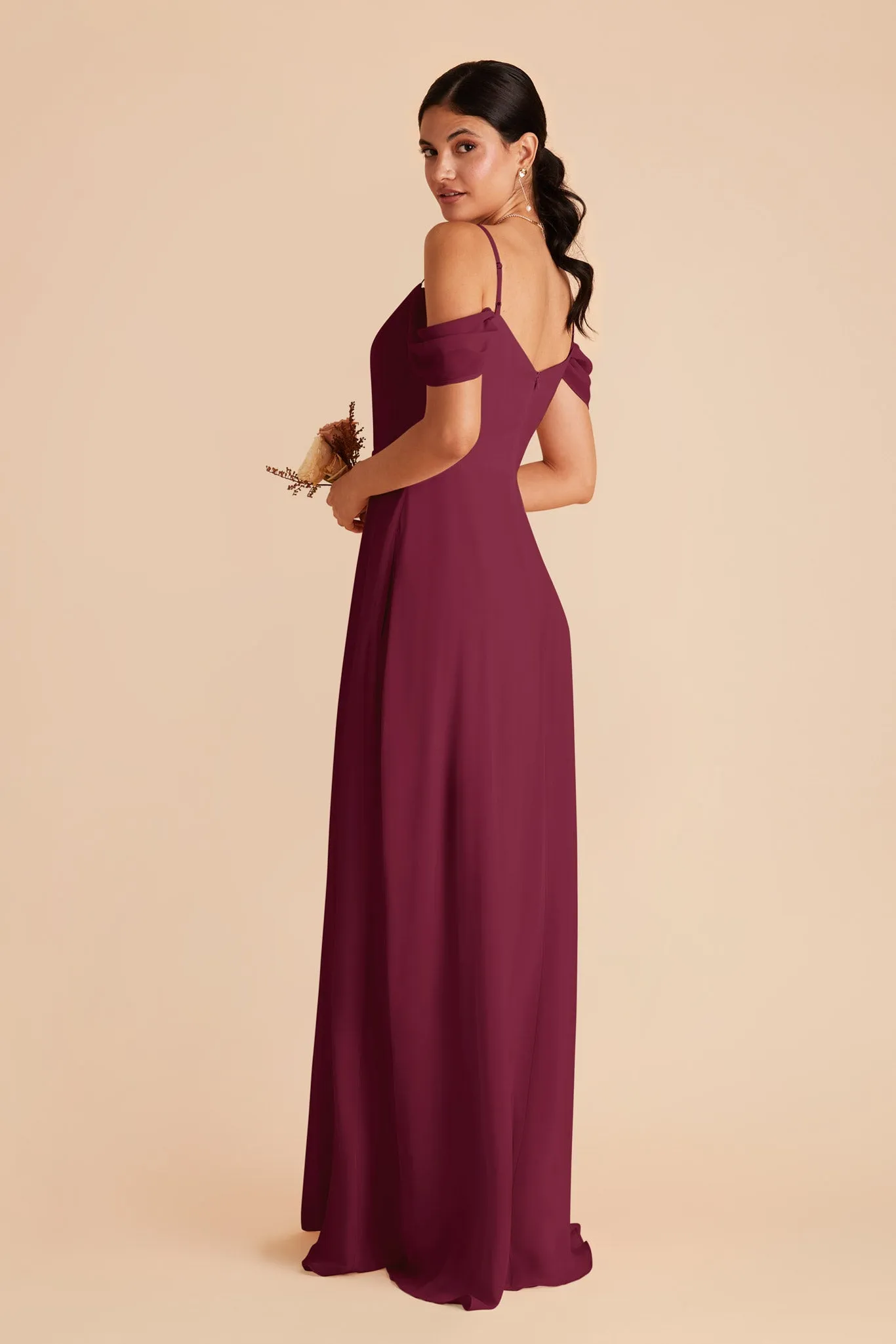 Devin Convertible Dress With Slit - Berry sold by Birdy Grey product image thumbnail 4