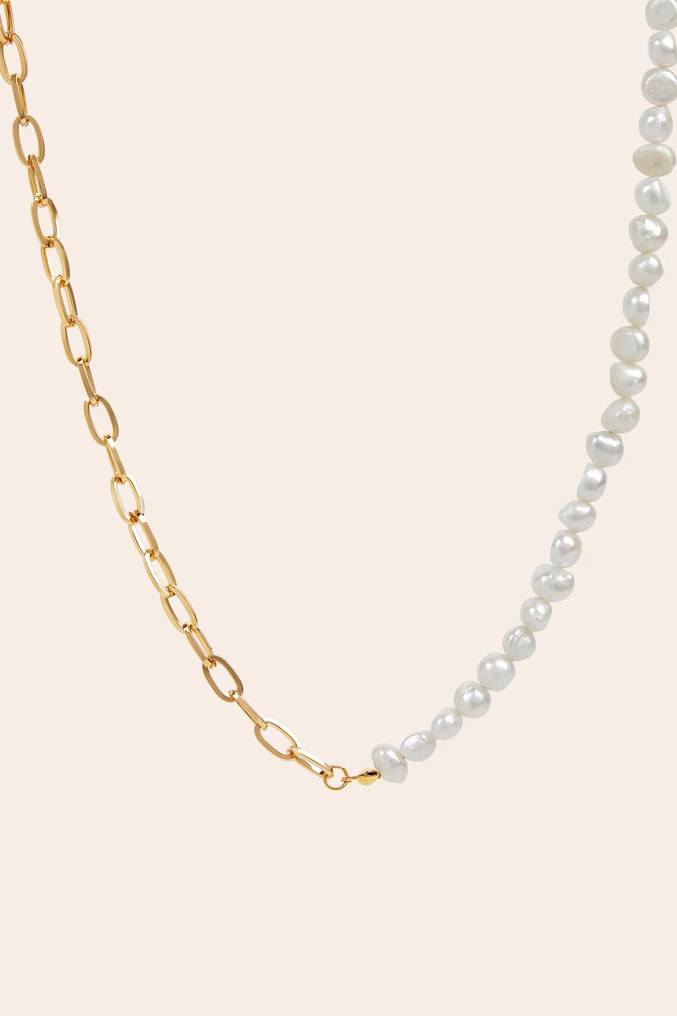 Pearl Paper Clip Necklace by Petit Moments - Gold sold by Birdy Grey