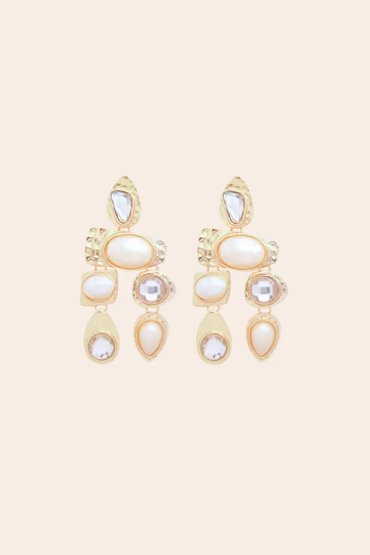 Multi Stone Earring by Petit Moments - Pearl sold by Birdy Grey