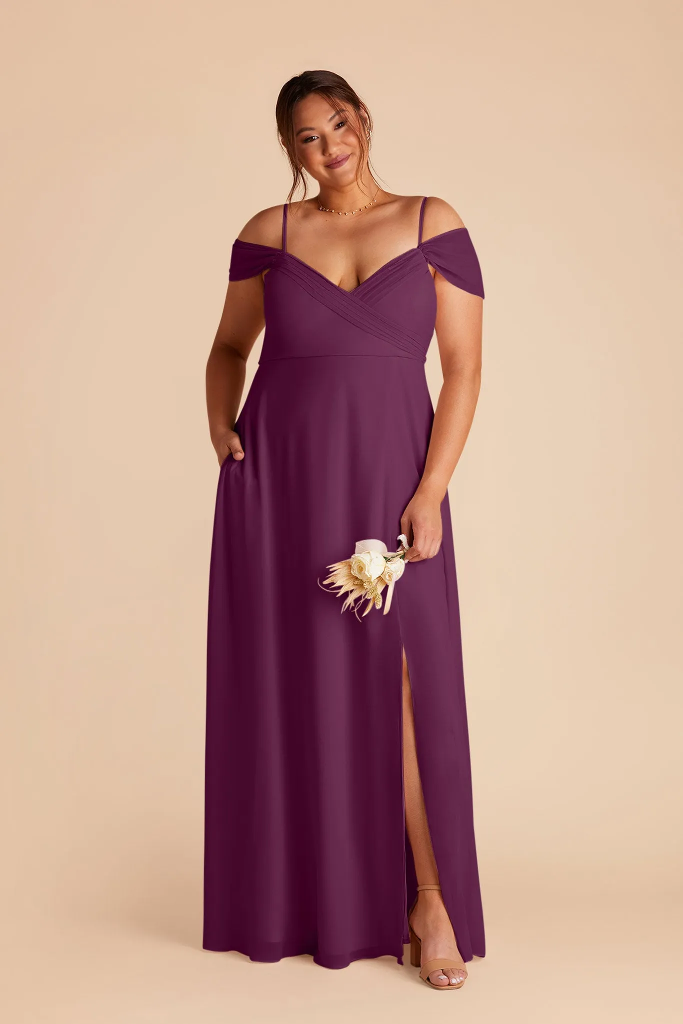 Spence Convertible Dress With Slit - Fig sold by Birdy Grey product image thumbnail 5