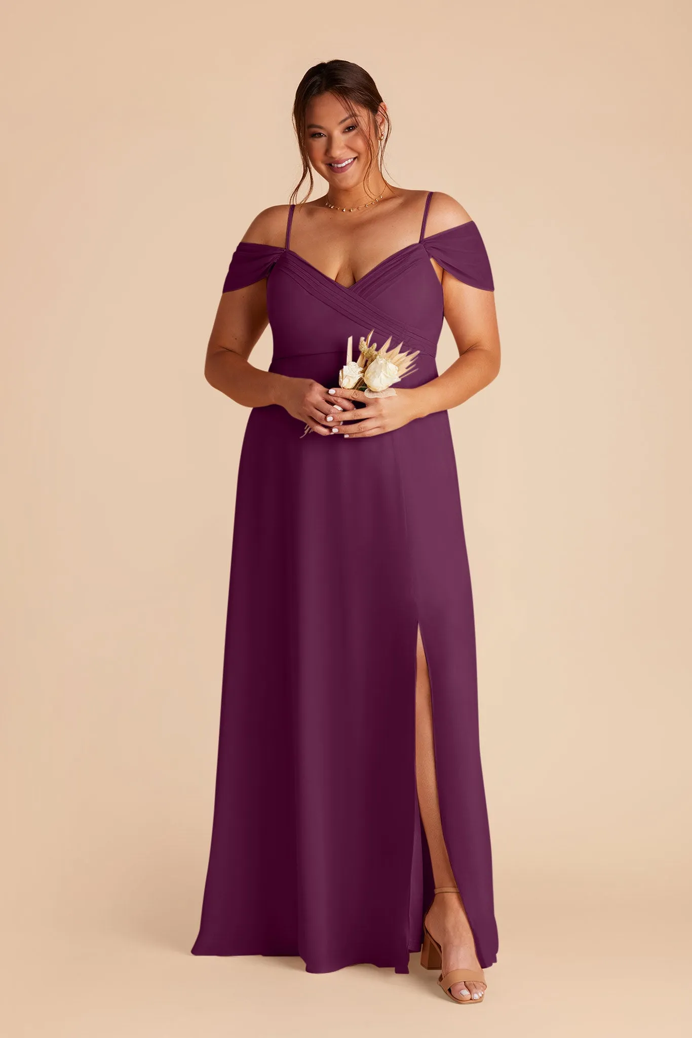 Spence Convertible Dress With Slit - Fig sold by Birdy Grey product image thumbnail 2